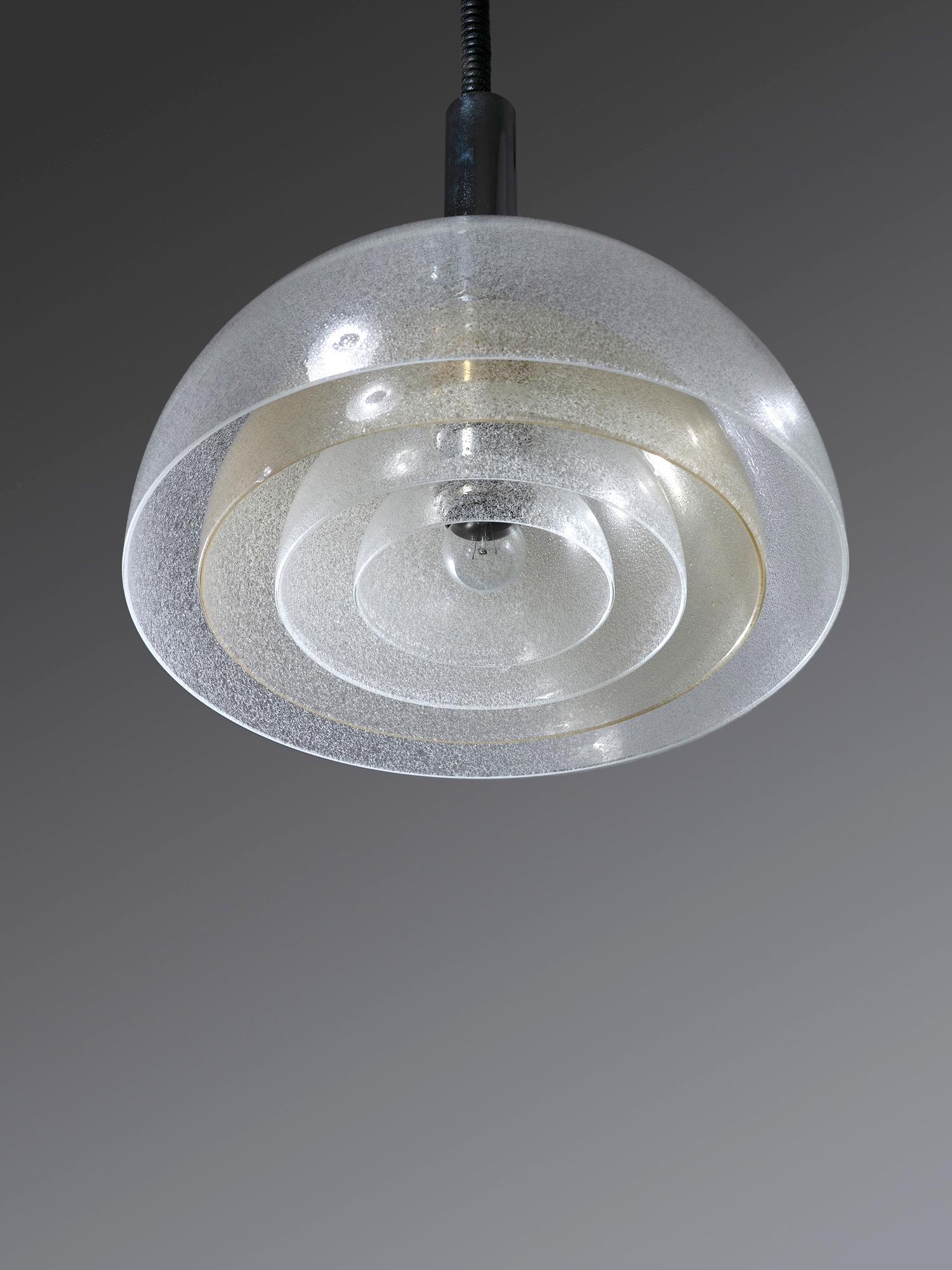Large Murano Glass Round Chandelier by Carlo Nason for Mazzega, Italy, 1960s In Good Condition In Milan, IT