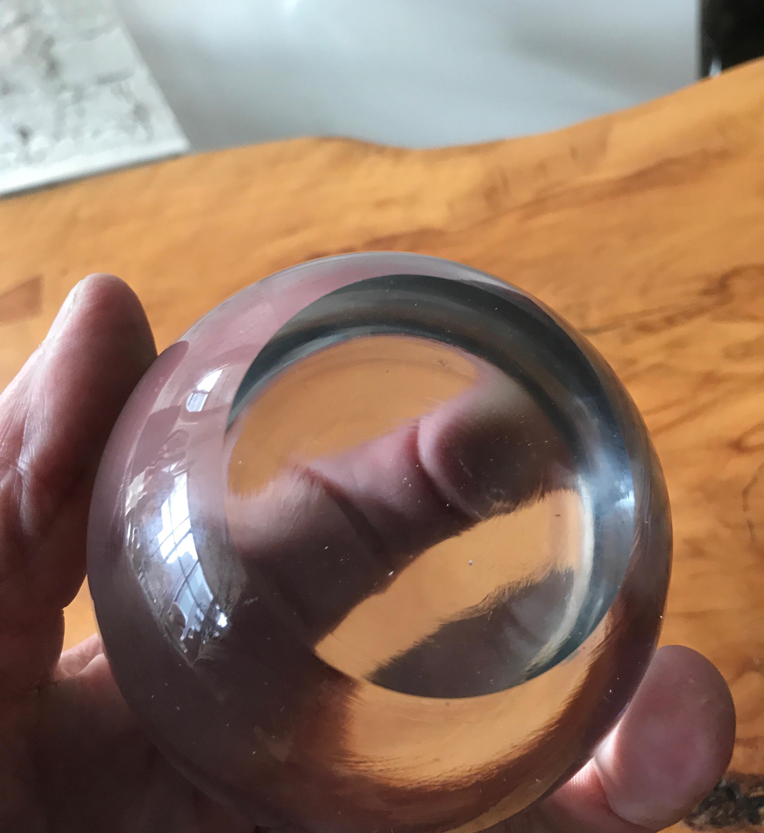 Mid-Century Modern Large Murano Glass Round Paperweight