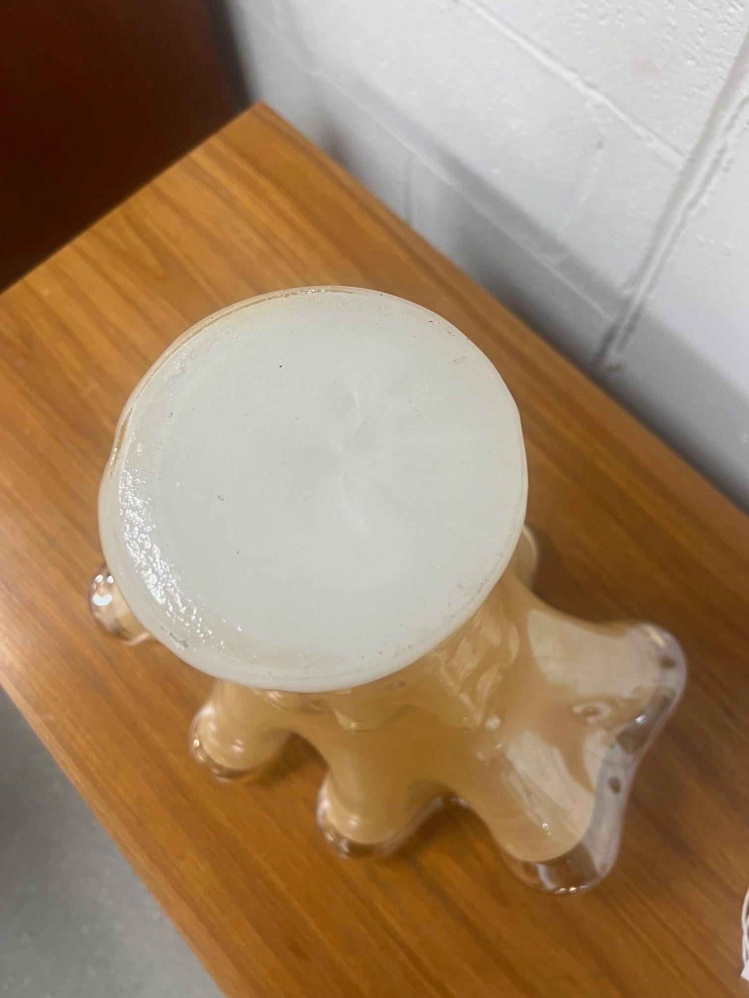 Contemporary Large Murano Glass Ruffled Vase Swirling For Sale