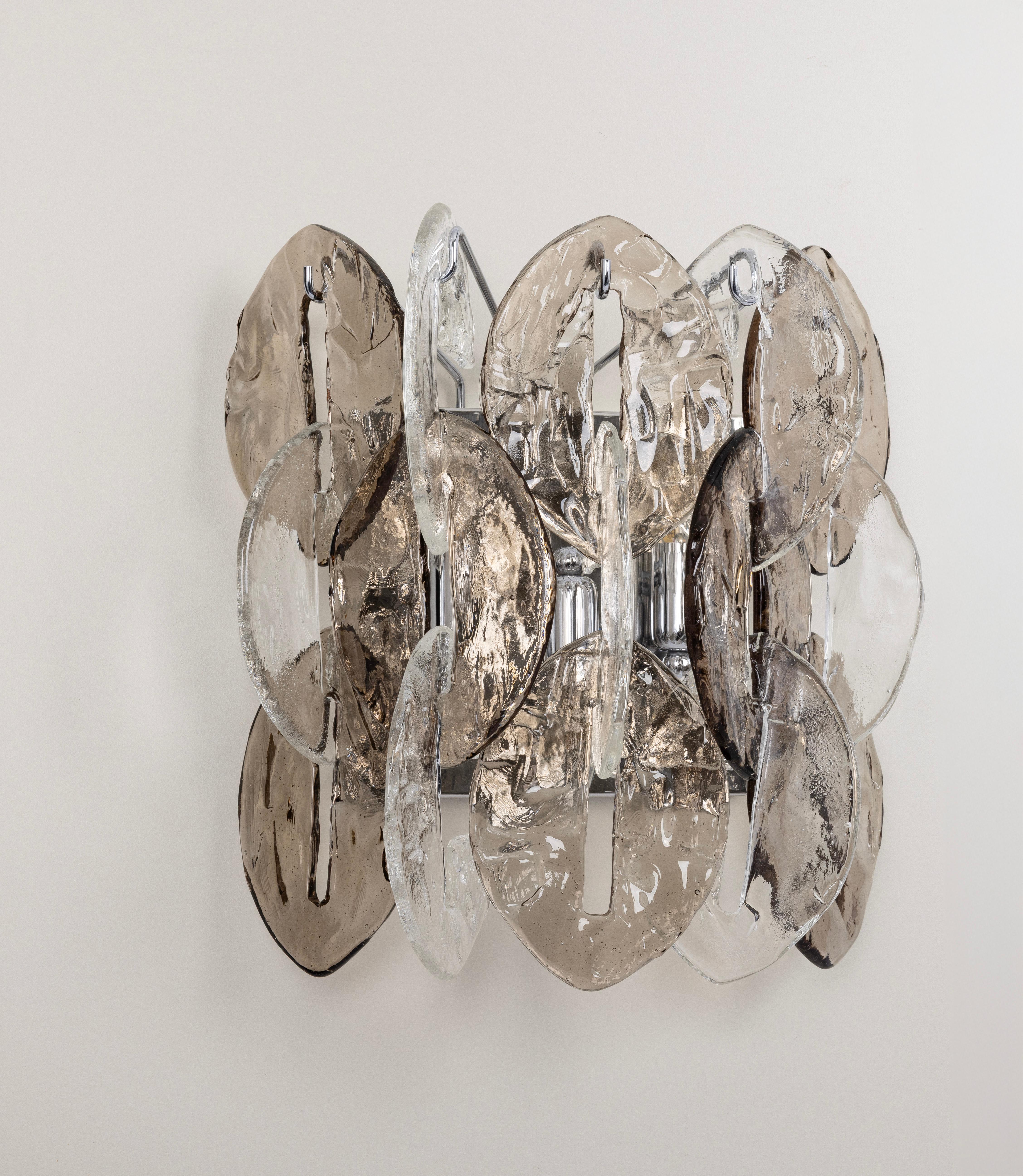 Metallo Grandi lampade in vetro di Murano, CEO, disegnate da Carlo Nason, Kalmar, Austria, anni '70 in vendita