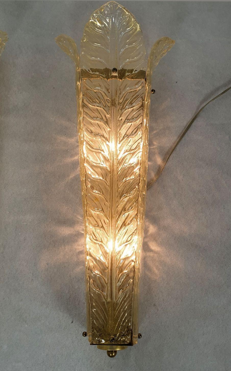 Large Murano glass sconces, Italy In Excellent Condition For Sale In Dallas, TX