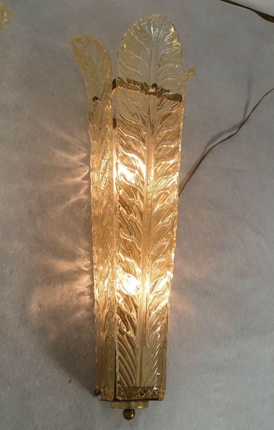 Late 20th Century Large Murano glass sconces, Italy For Sale