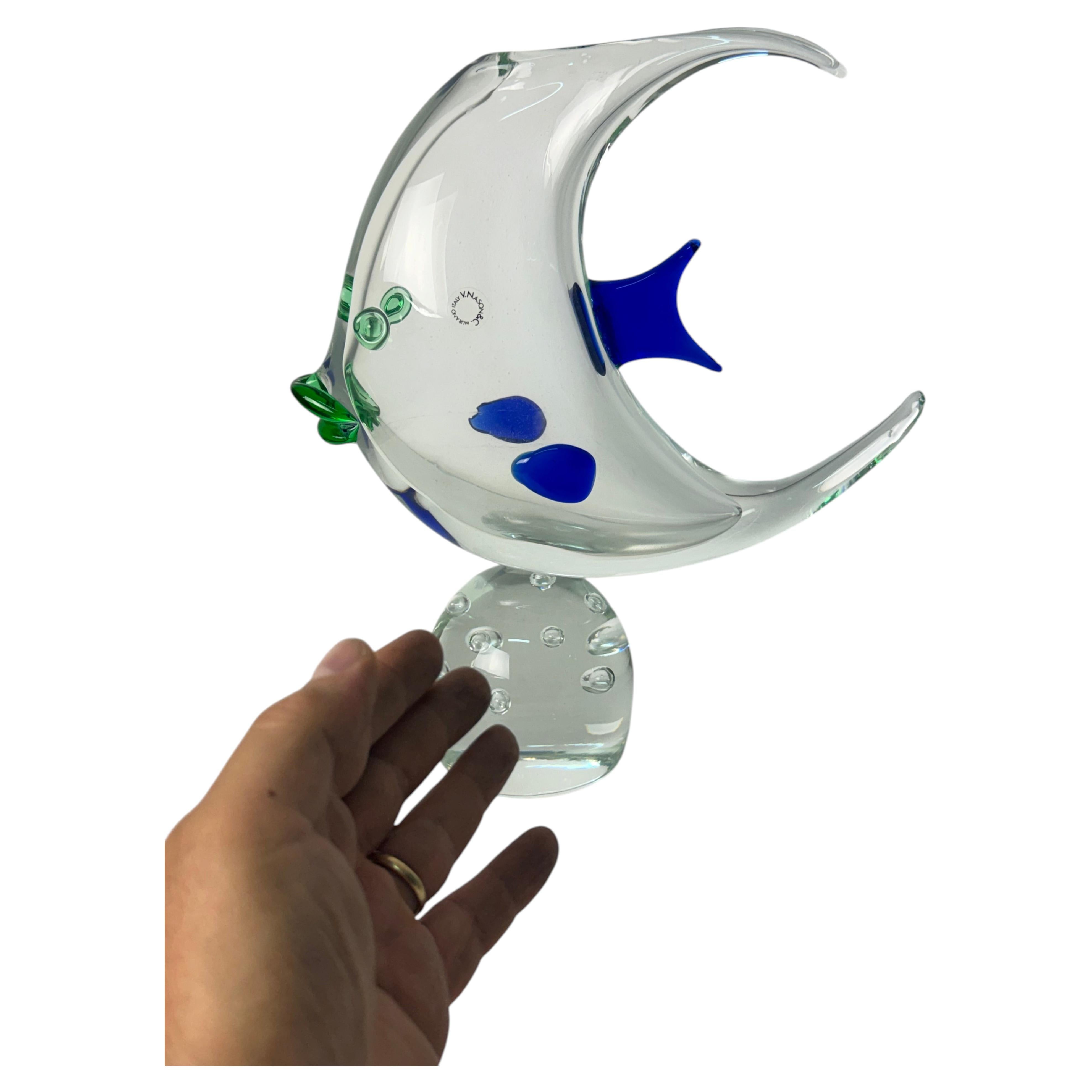 Grande vaso scultoreo in vetro di Murano di V. Nason & C., anni '60. in vendita