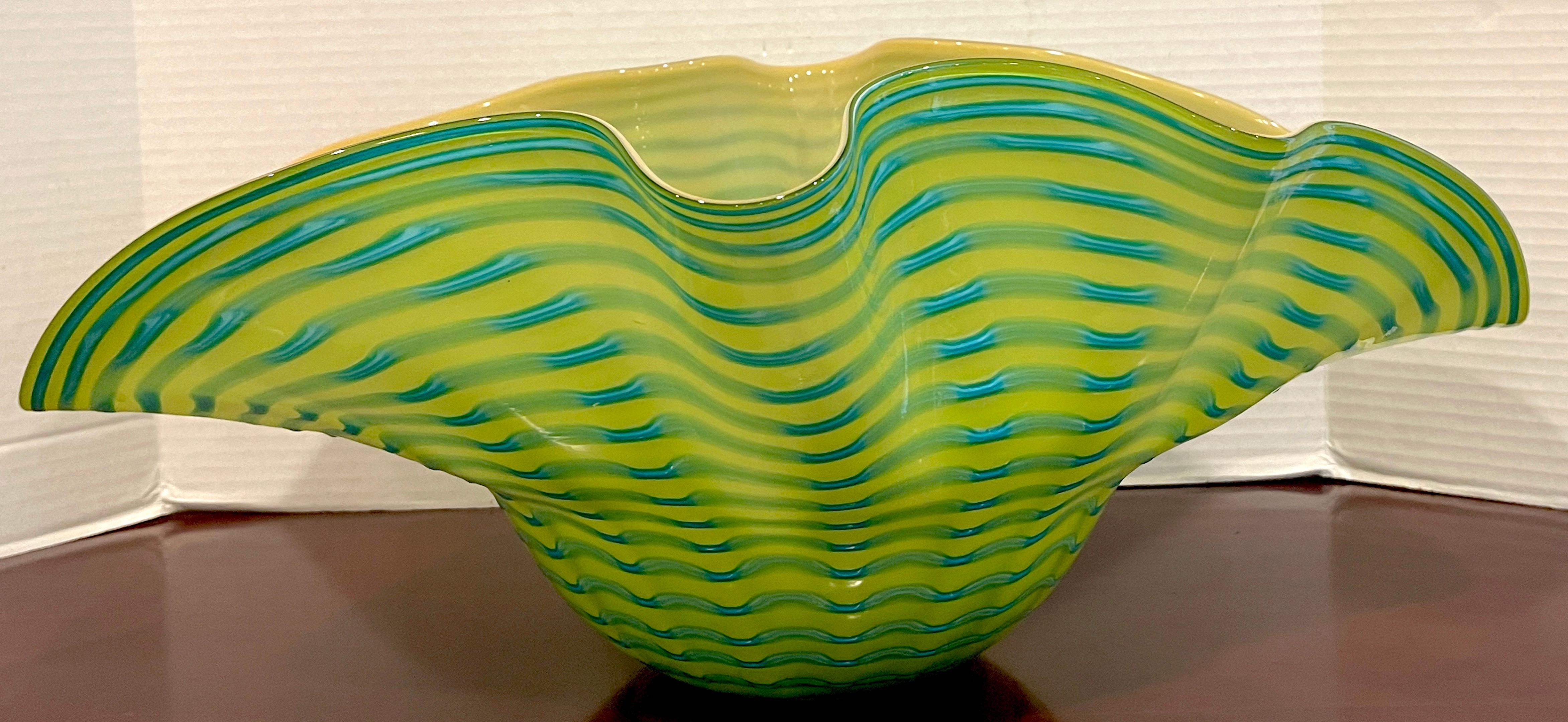 Modern Large Murano Glass Seaform Bowl, in the Style of Chihuly
