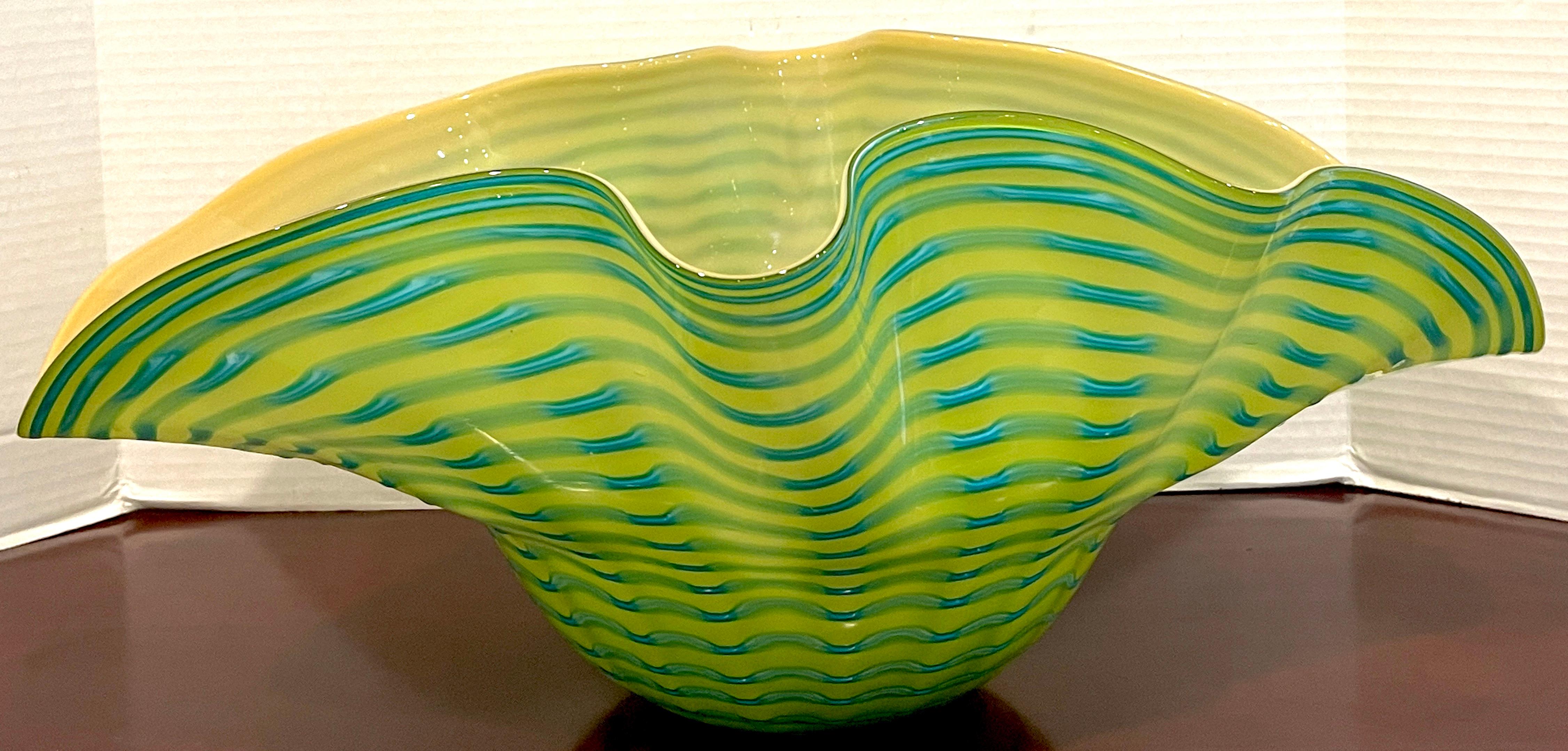 20th Century Large Murano Glass Seaform Bowl, in the Style of Chihuly