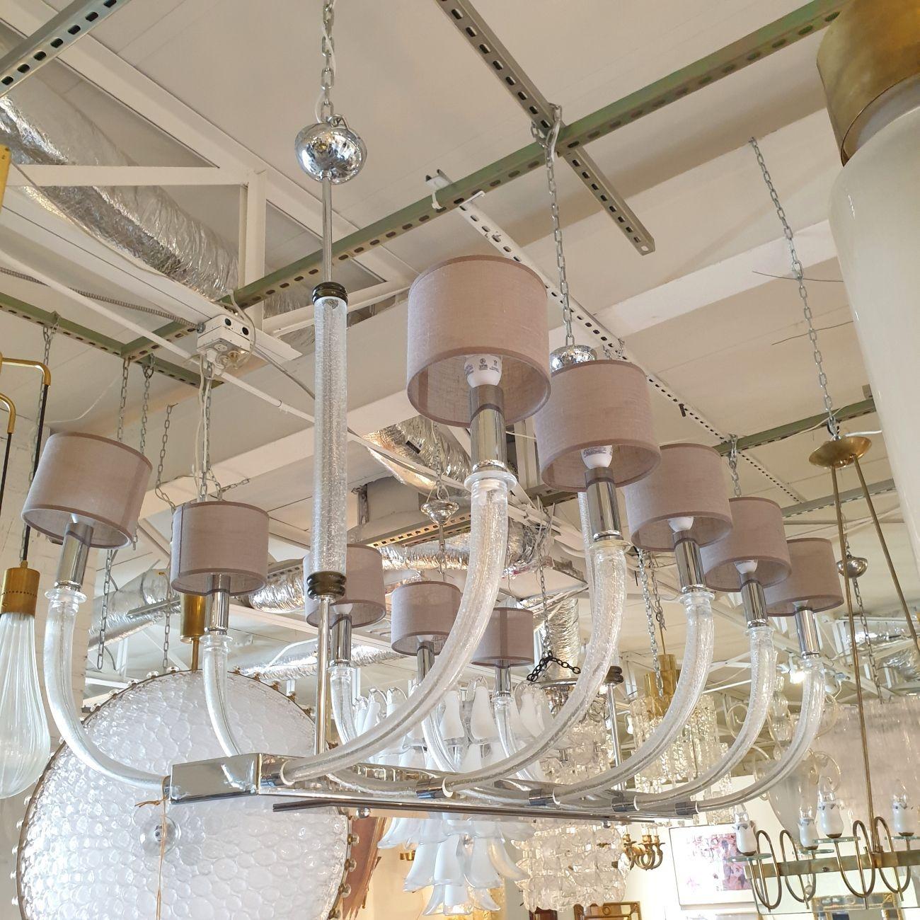 Mid-Century moderno Grande lampadario Seguso in vetro di Murano in vendita