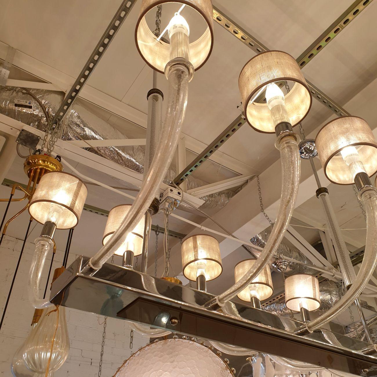 Fine XX secolo Grande lampadario Seguso in vetro di Murano in vendita