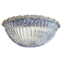 Large Murano Glass Shell Sconces, Wall Lights, Italy, 1970s