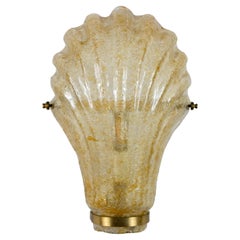 Large Murano Glass Shell Shape Wall Light from Italy, 1980s