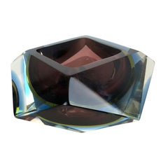 Large Murano Glass Sommerso Bowl Ashtray Element by Flavio Poli, Italy, 1970s