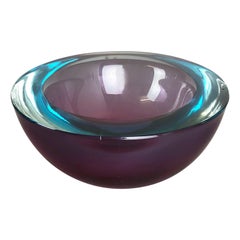 Large Murano Glass Sommerso Bowl Element Flavio Poli, Attributed, Italy, 1970s