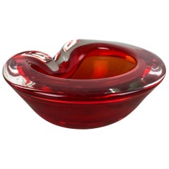 Large Murano Glass "sommerso" Bowl Element shell Ashtray Murano, Italy, 1970s