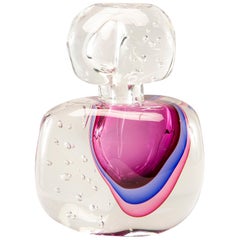 Large Murano Glass Sommerso Perfume Bottle
