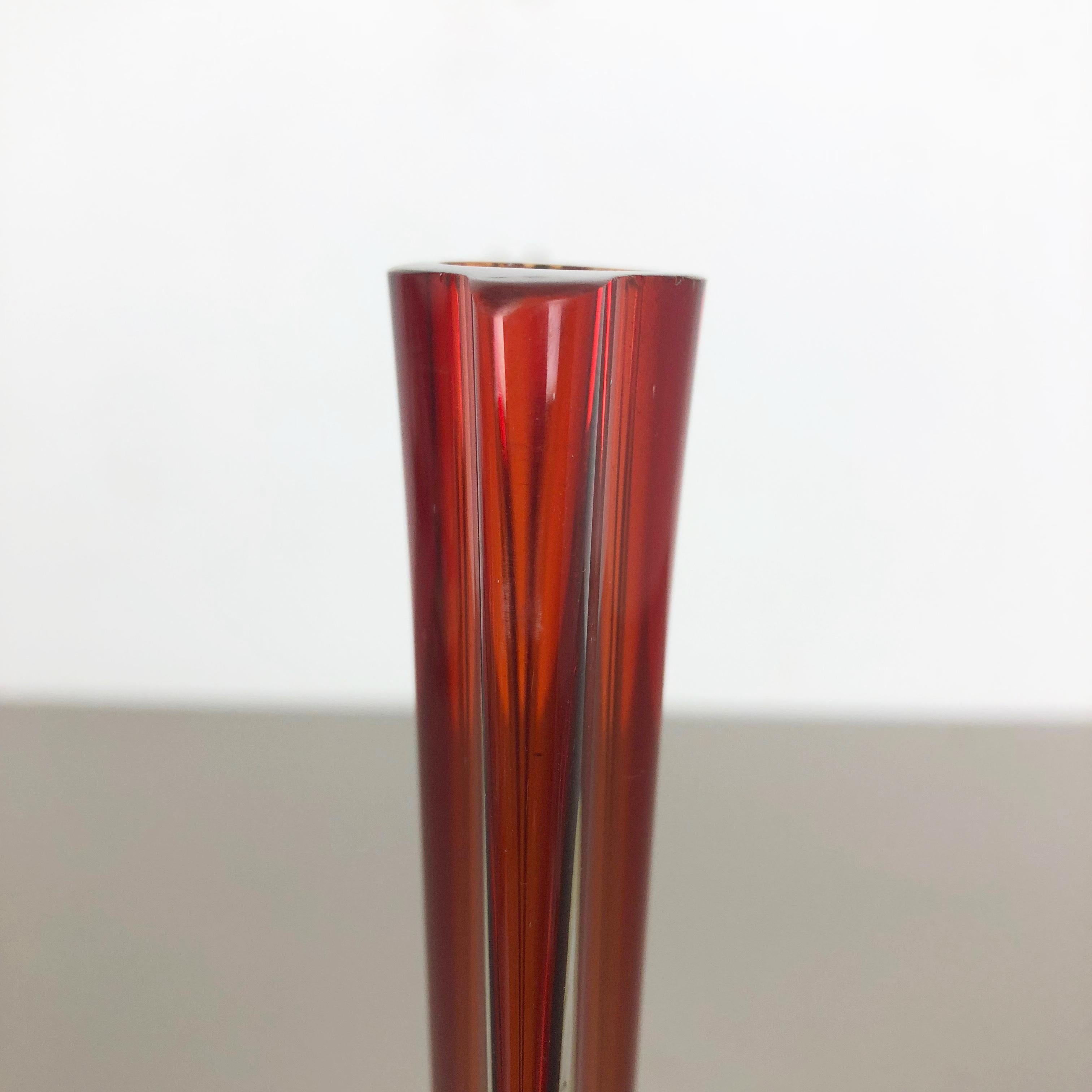 Large Murano Glass Sommerso Vase Designed by Flavio Poli Attrib., Italy, 1970s 5