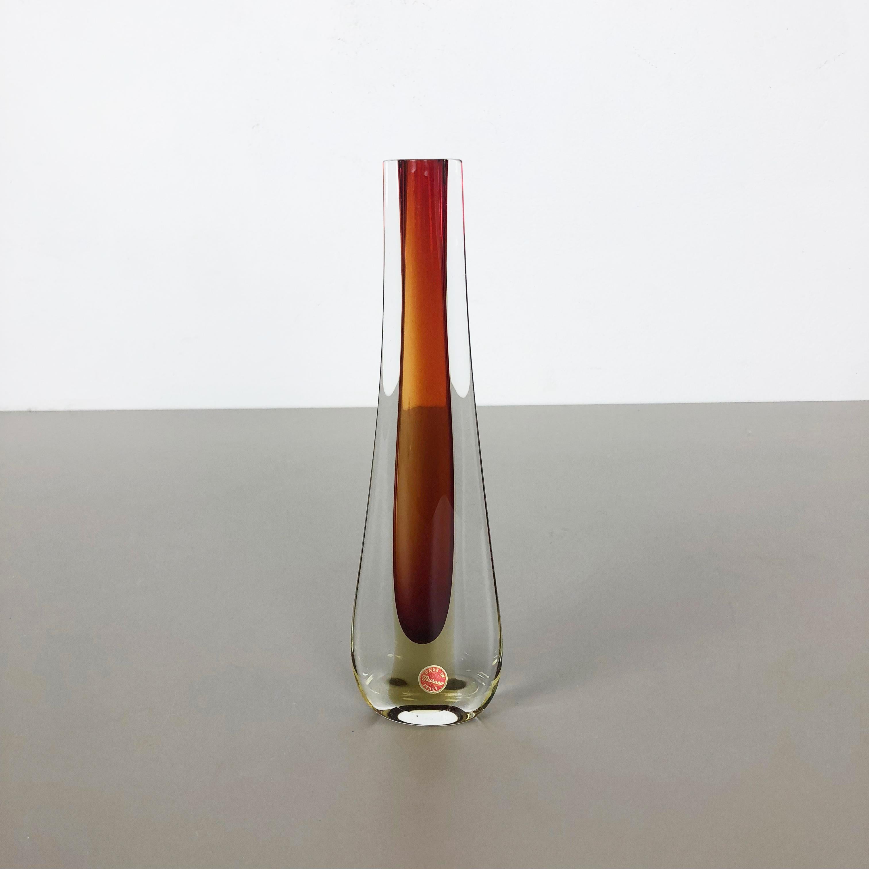 Large Murano Glass Sommerso Vase Designed by Flavio Poli Attrib., Italy, 1970s 10