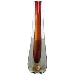 Large Murano Glass Sommerso Vase Designed by Flavio Poli Attrib., Italy, 1970s