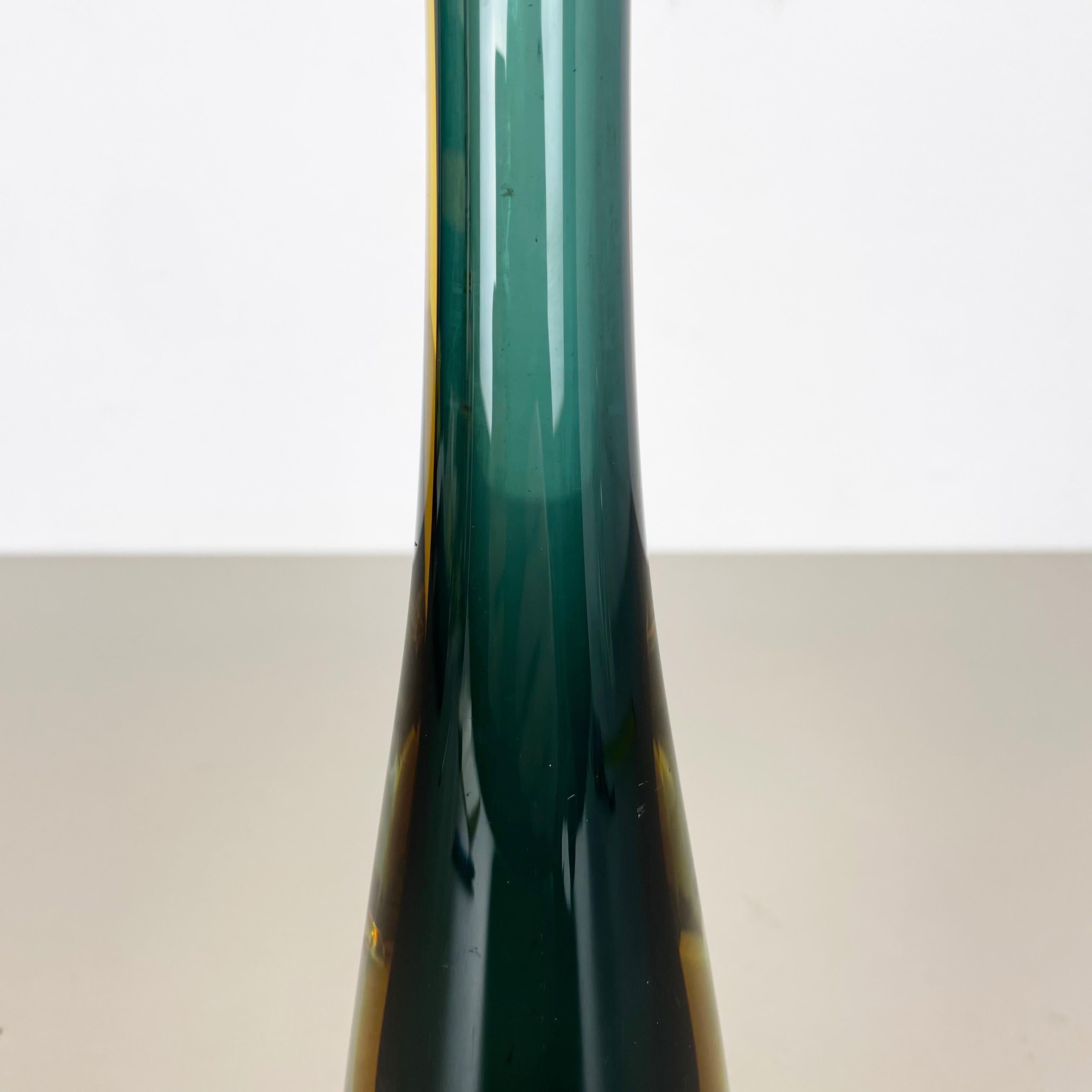 20th Century Large Murano Glass Sommerso Vase Designed by Flavio Poli Attributed Italy 1970s For Sale