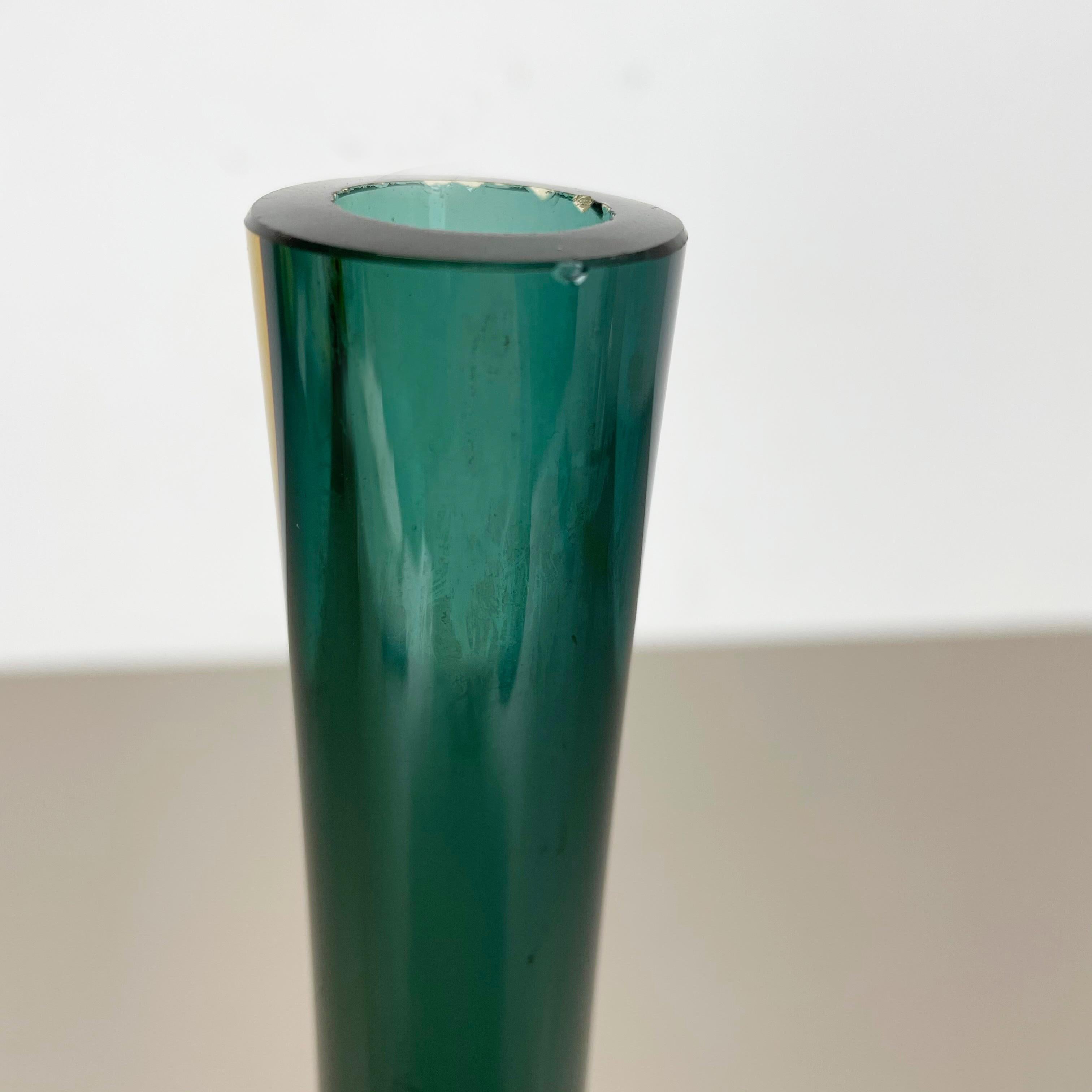 Large Murano Glass Sommerso Vase Designed by Flavio Poli Attributed Italy 1970s For Sale 1