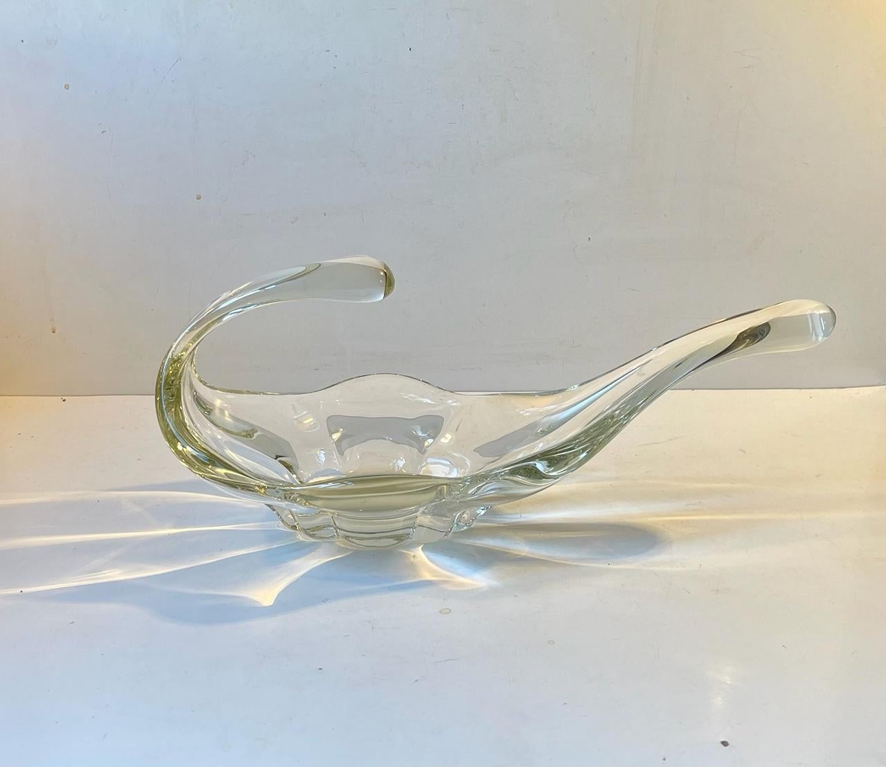 Hand-Crafted Large Murano Glass Splash Centerpiece Bowl, Italian, 1970s