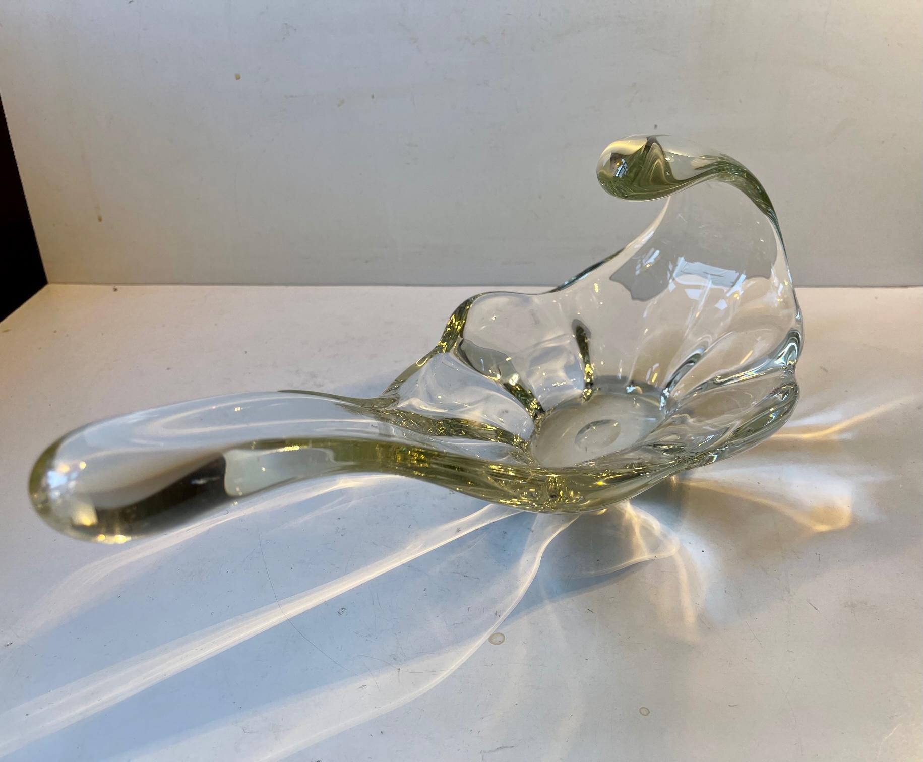 Large Murano Glass Splash Centerpiece Bowl, Italian, 1970s In Good Condition In Esbjerg, DK
