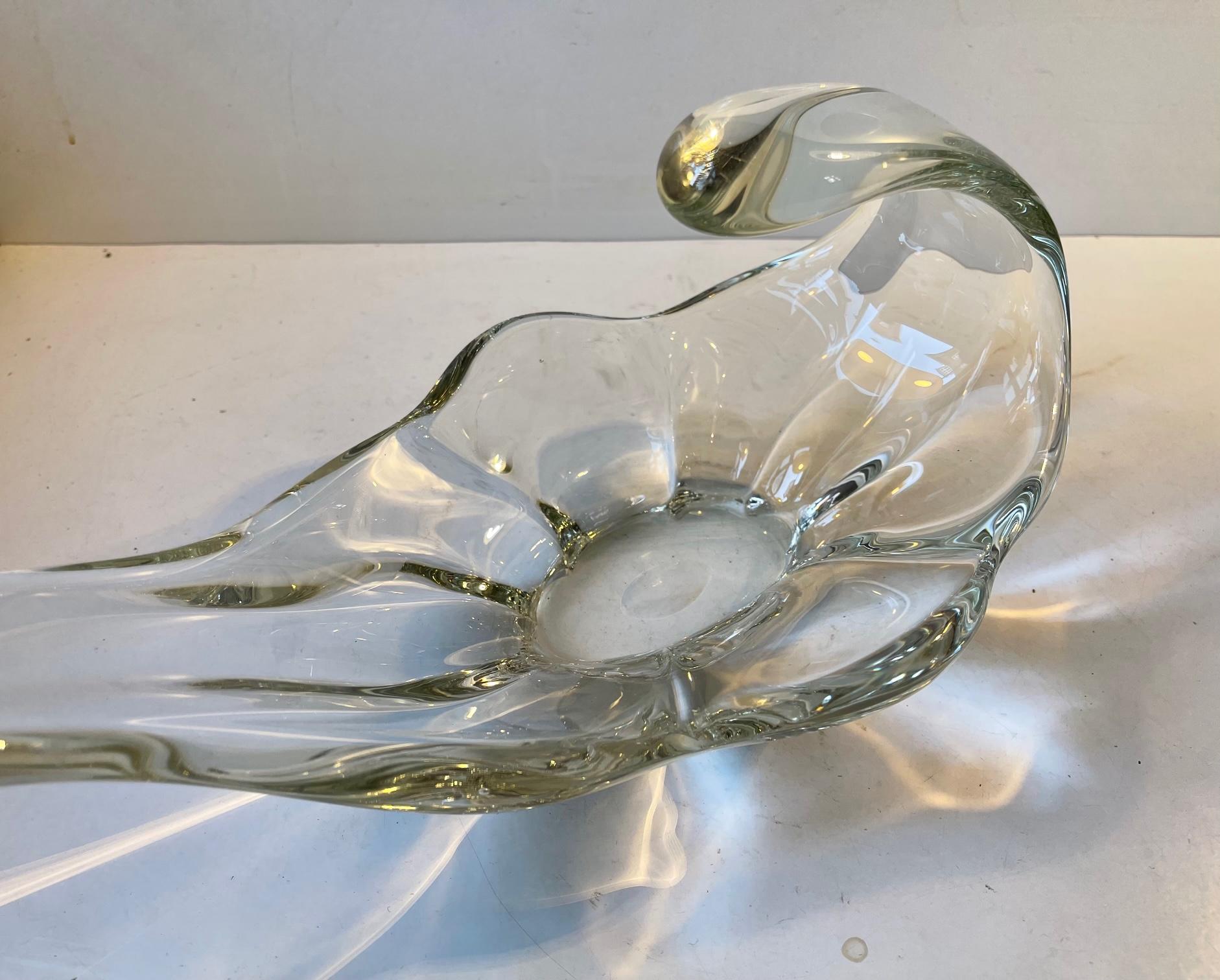 Art Glass Large Murano Glass Splash Centerpiece Bowl, Italian, 1970s