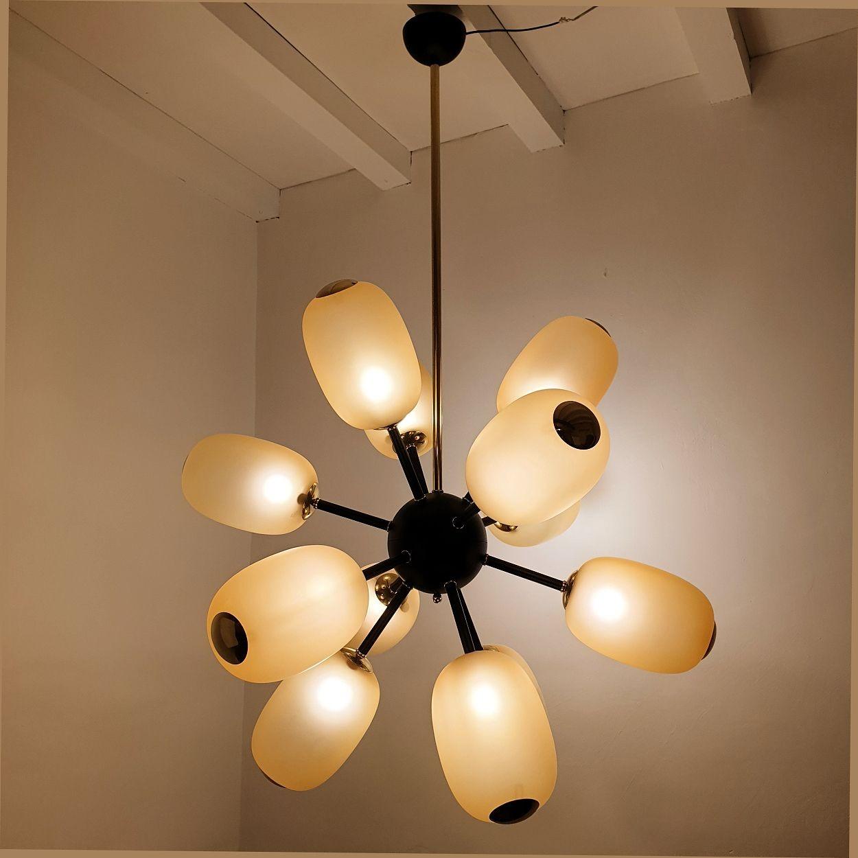 Großer Sputnik-Kronleuchter aus Murano-Glas, Italien (Ende des 20. Jahrhunderts) im Angebot
