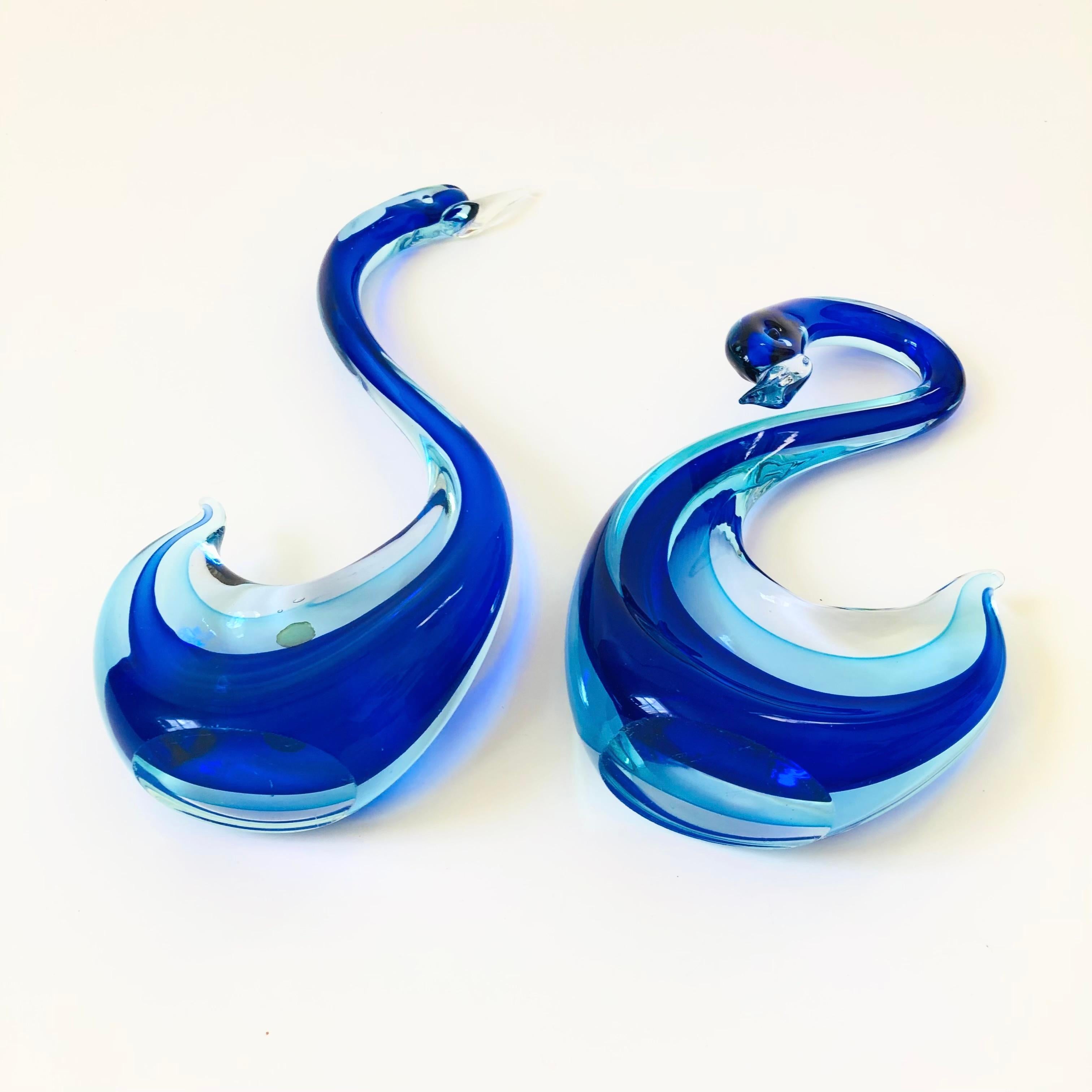 Large Murano Glass Swans - Set of 2 For Sale 3