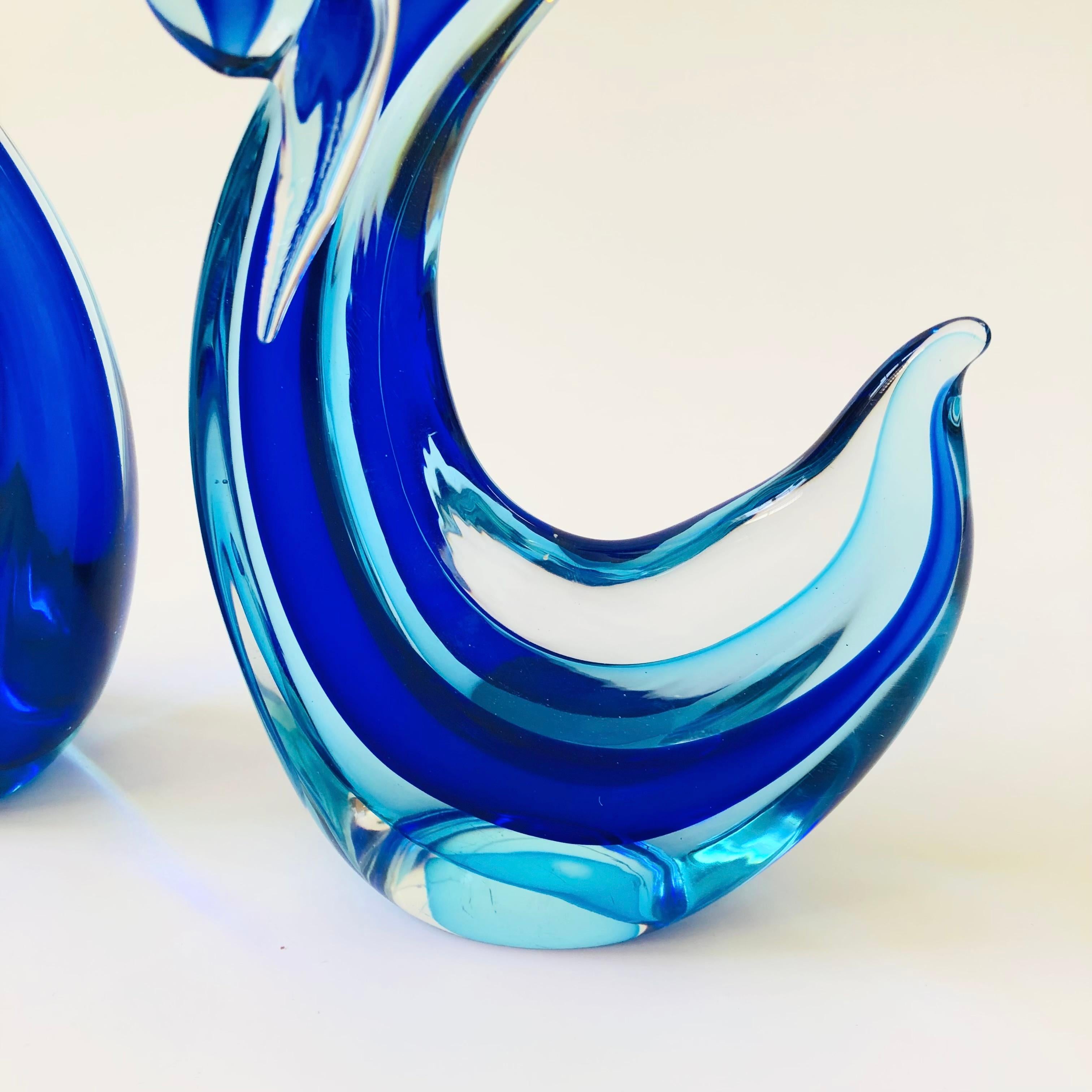 Italian Large Murano Glass Swans - Set of 2 For Sale