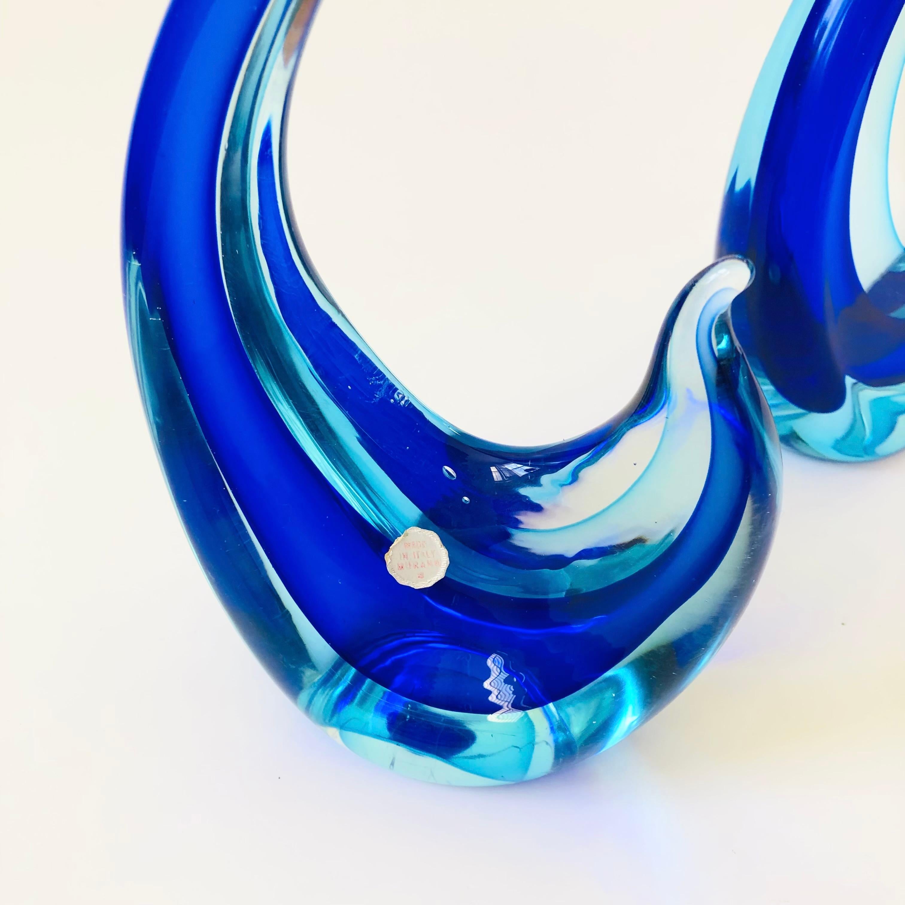 Blown Glass Large Murano Glass Swans - Set of 2 For Sale