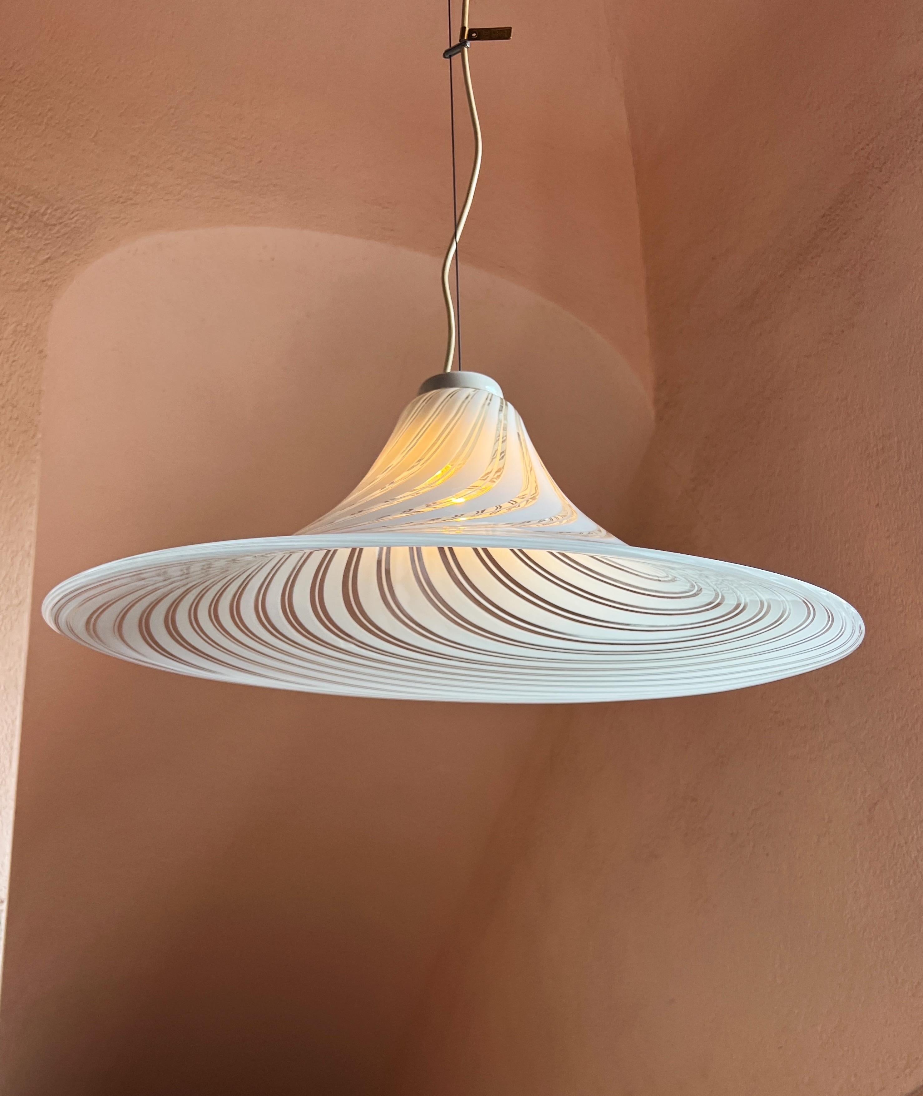 Grande plafoniera a volute in vetro di Murano, anni '70 in vendita 3