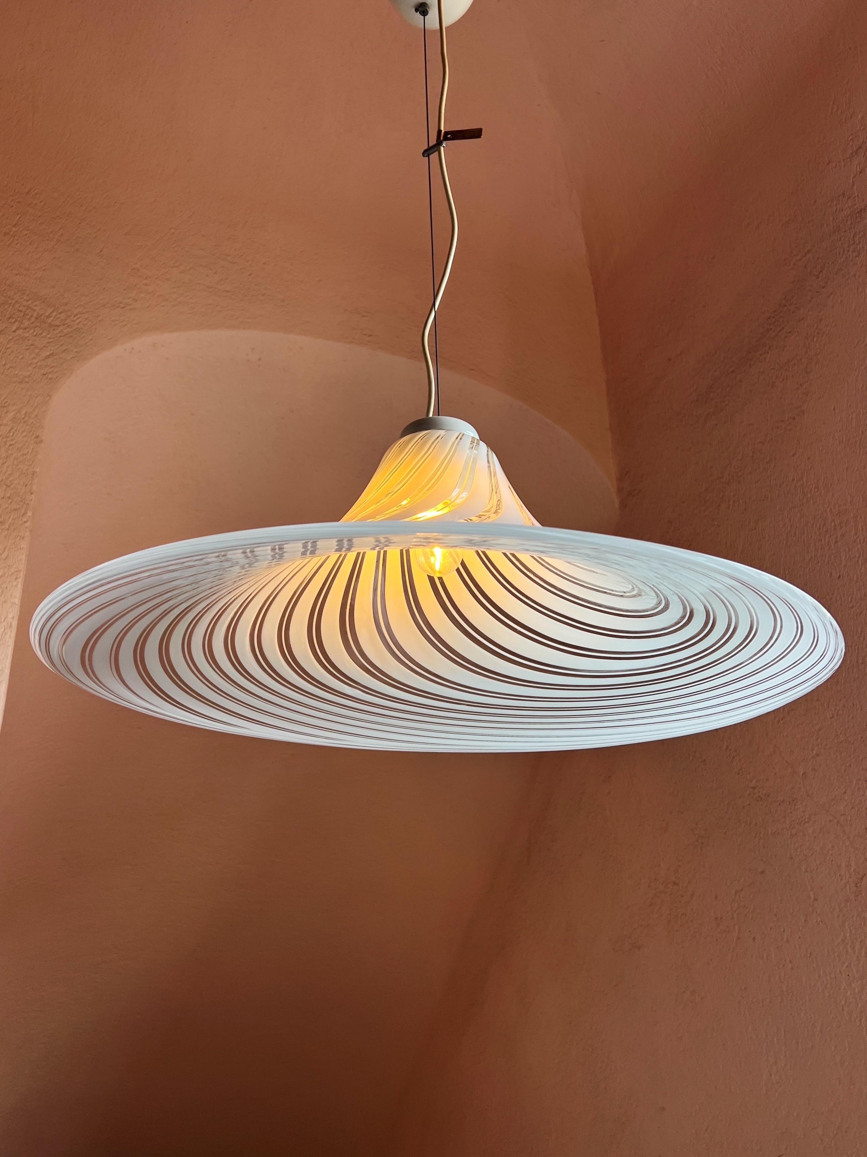 Grande plafoniera a volute in vetro di Murano, anni '70 in vendita 4