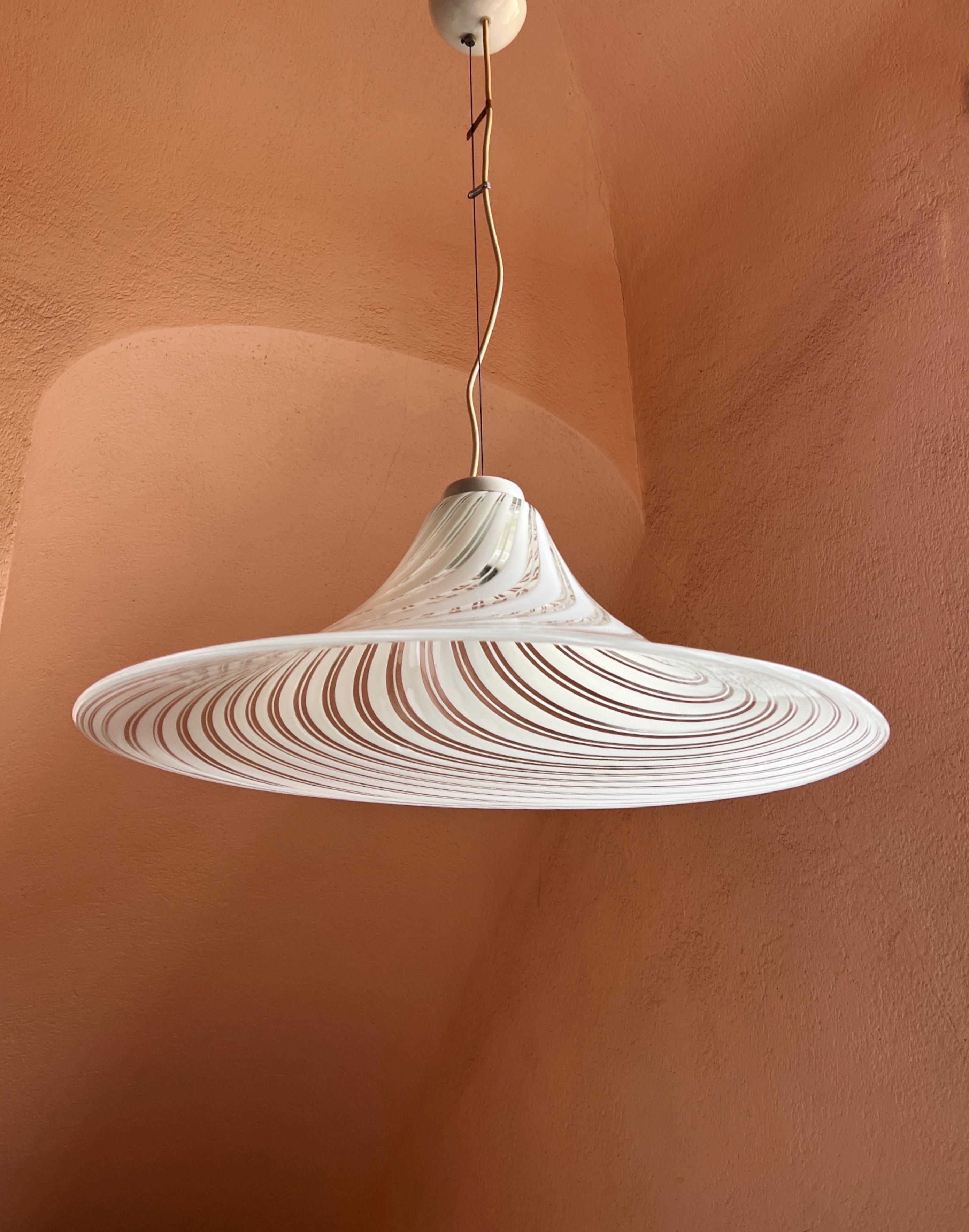 Grande plafoniera a volute in vetro di Murano, anni '70 in vendita 5
