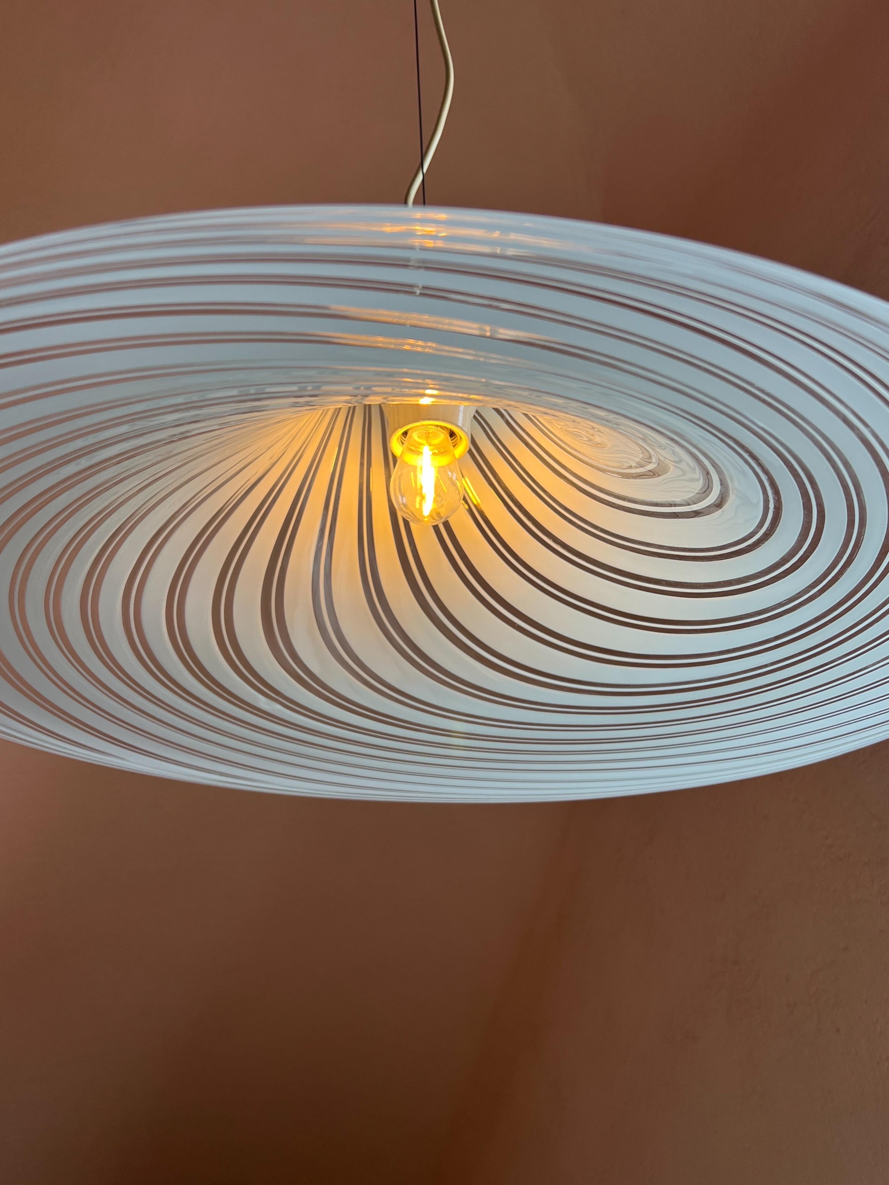 Grande plafoniera a volute in vetro di Murano, anni '70 in vendita 2