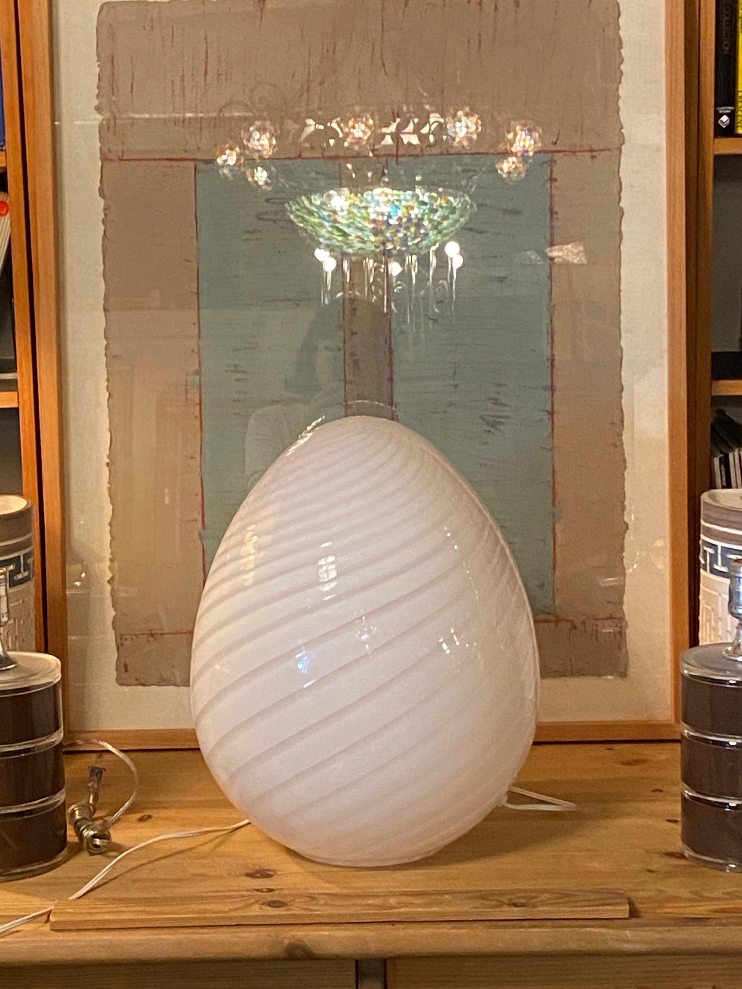 Large Murano Glass Table Lamp by Itri Vetri 3
