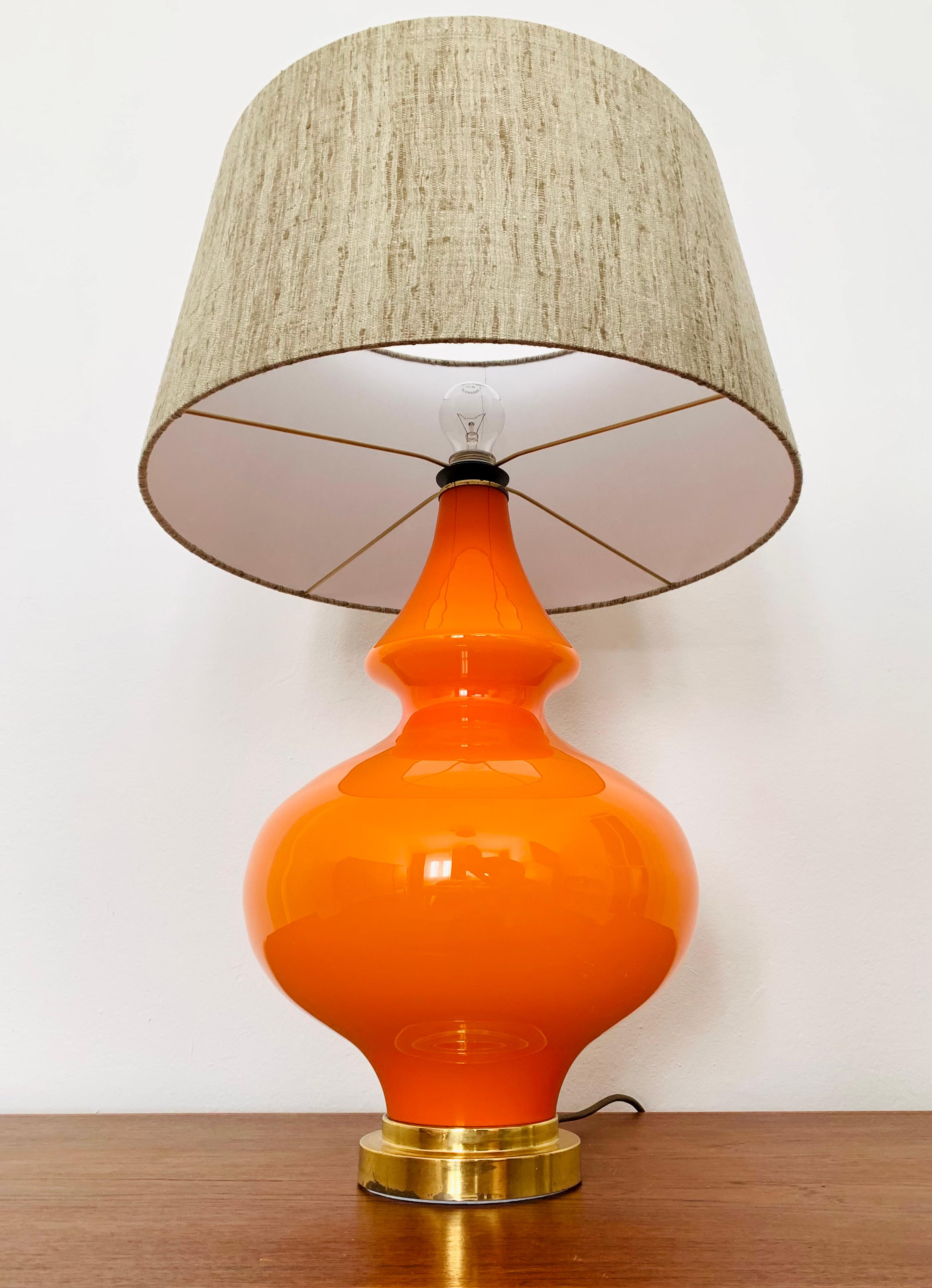 Metal Large Murano Glass Table Lamp For Sale