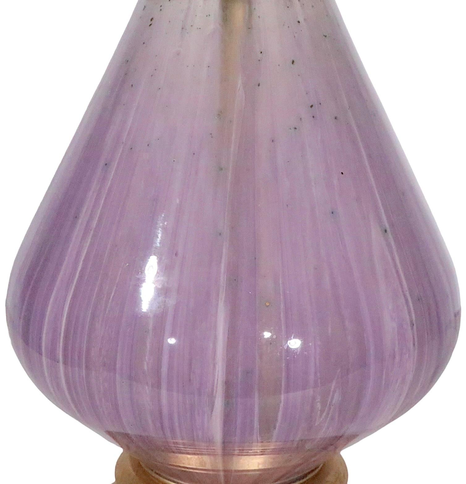 Large Murano Glass Table Lamp in Lavender Glass, circa 1950/1960s For Sale 7