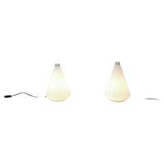 Large Murano Glass Table Lamps Leucos Model Buto by Noti Massari 1970s Set of 2