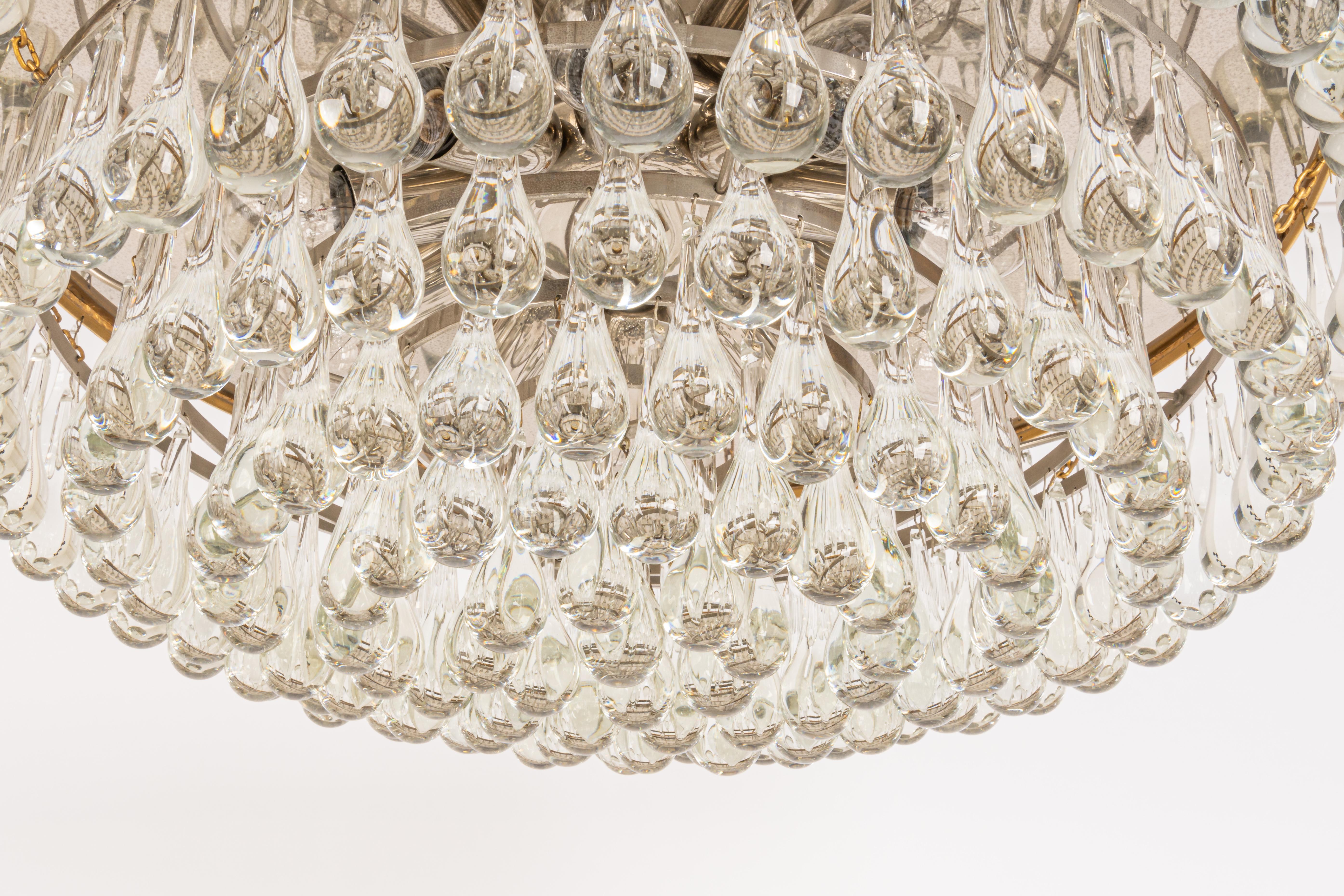 Large Murano Glass Tear Drop Chandelier by C.Palme, Germany, 1970s For Sale 4