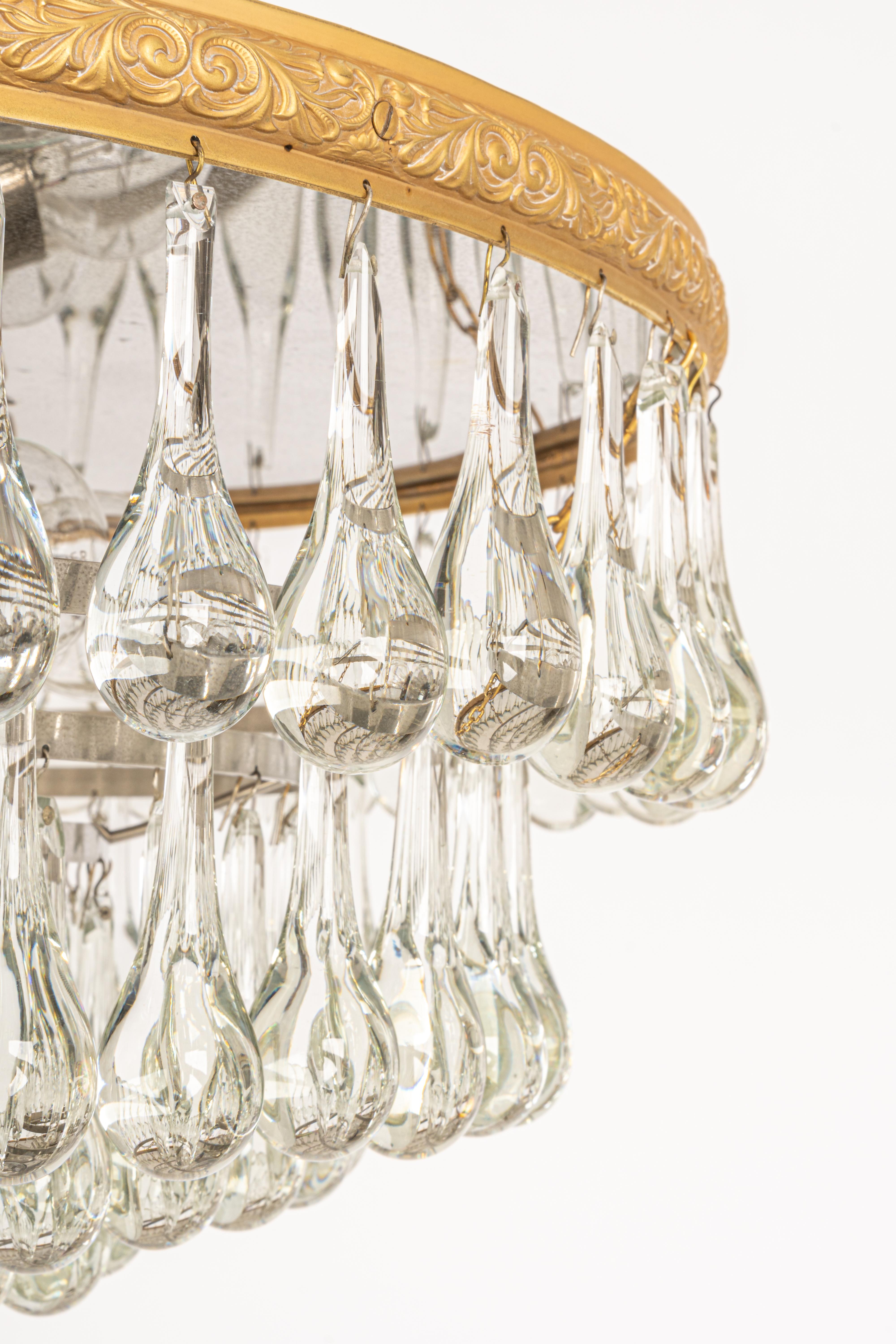 Large Murano Glass Tear Drop Chandelier by C.Palme, Germany, 1970s For Sale 6