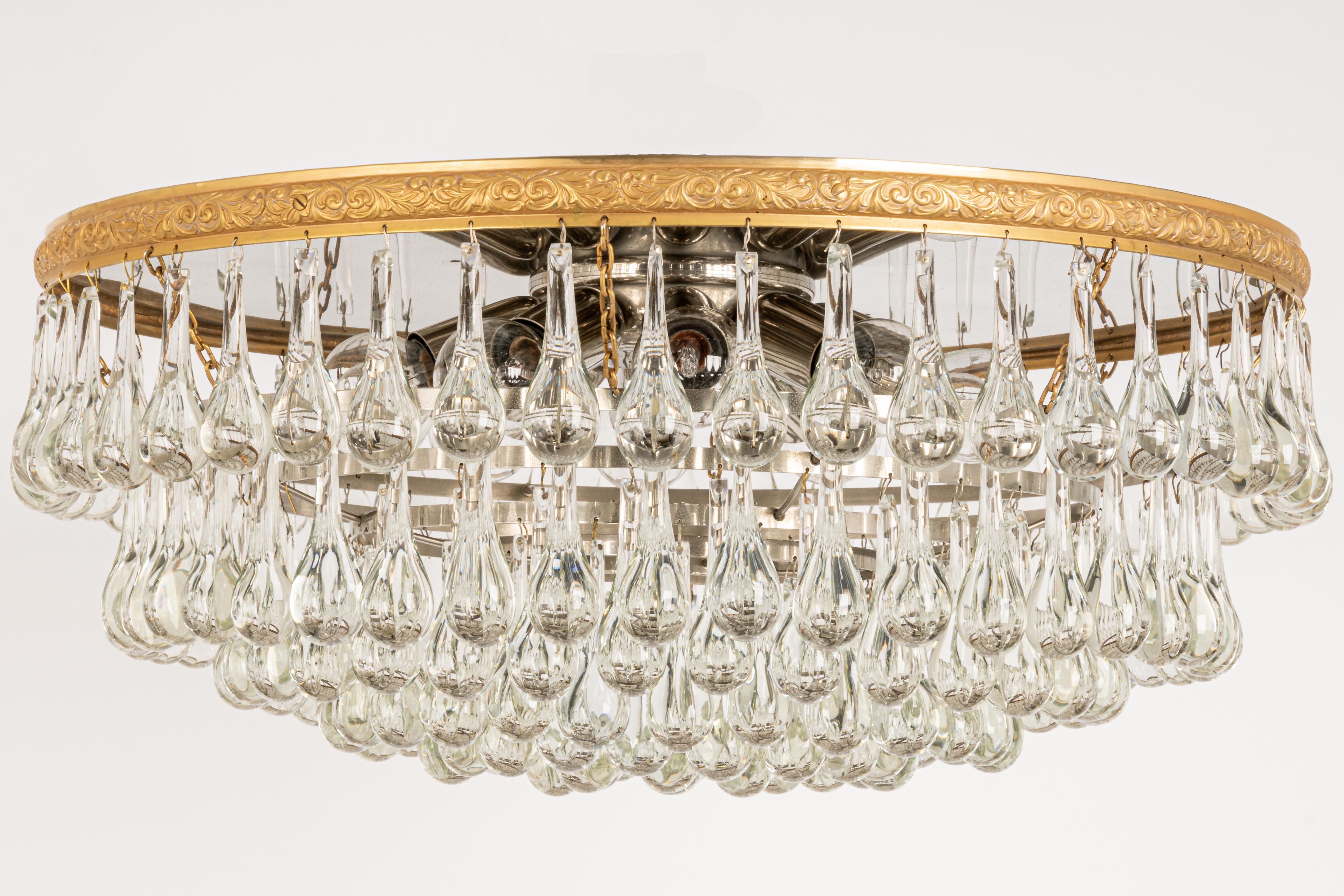 Large Murano Glass Tear Drop Chandelier by C.Palme, Germany, 1970s For Sale 2