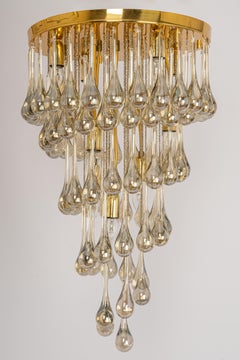 Large Murano Glass Tear Drop Chandelier, Christoph Palme, Germany, 1970s