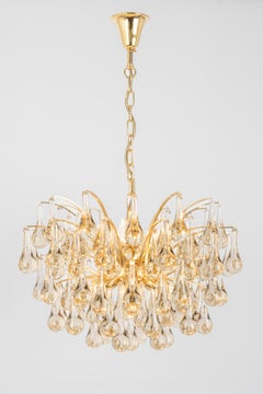 Large Murano Glass Tear Drop Chandelier, Christoph Palme, Germany, 1970s