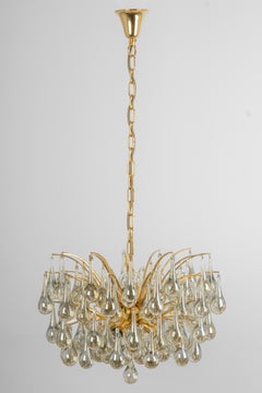 Large Murano Glass Tear Drop Chandelier, Christoph Palme, Germany, 1970s
