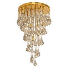 Large Murano Glass Tear Drop Chandelier, Christoph Palme, Germany, 1970s