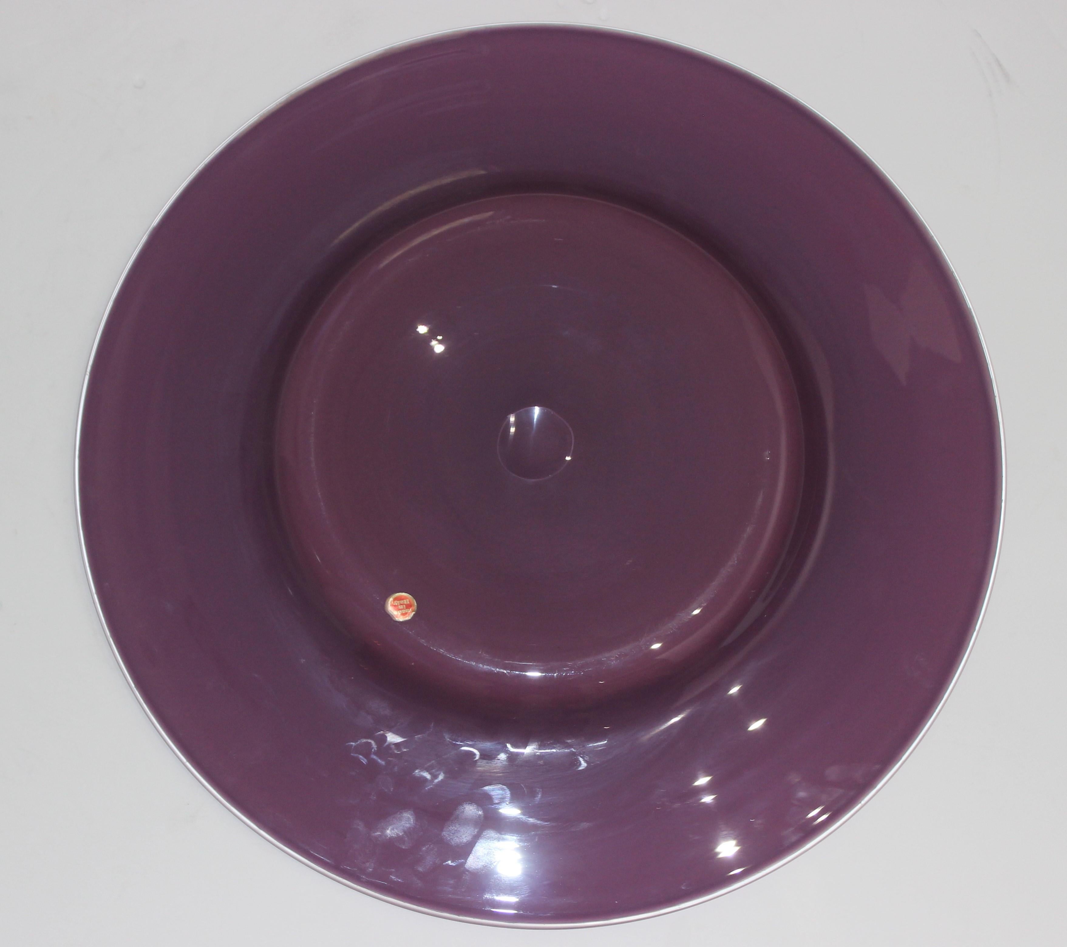 Modern Large Murano Glass Tray Platter For Sale