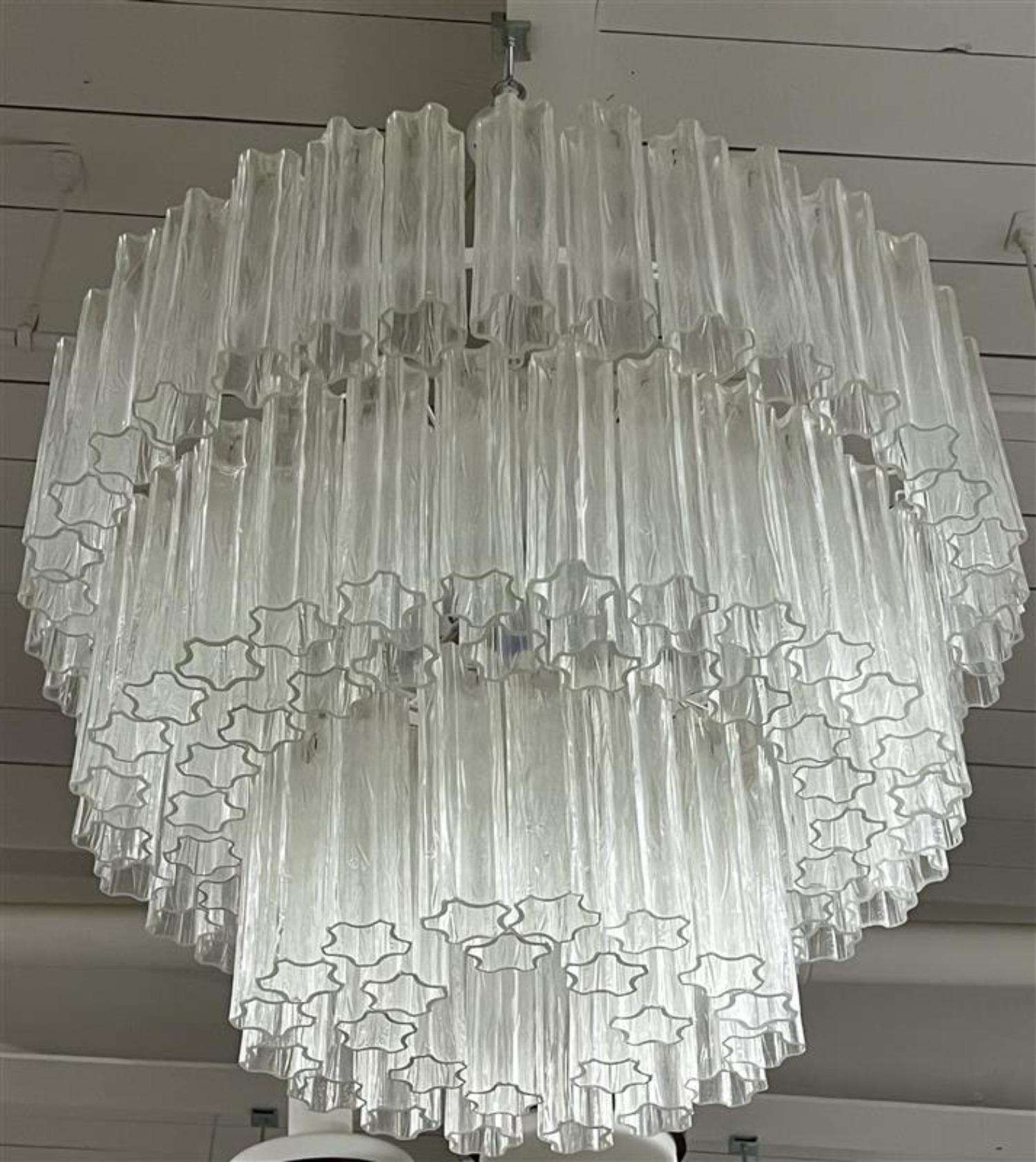 Large Murano Glass Tronchi Chandelier Toni Zuccheri for Venini Bon état - En vente à Red Lion, PA