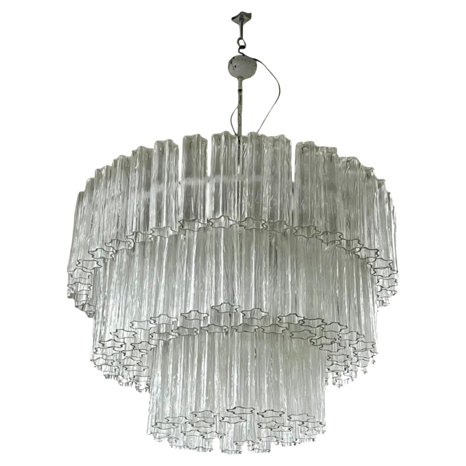 Large Murano Glass Tronchi Chandelier Toni Zuccheri for Venini