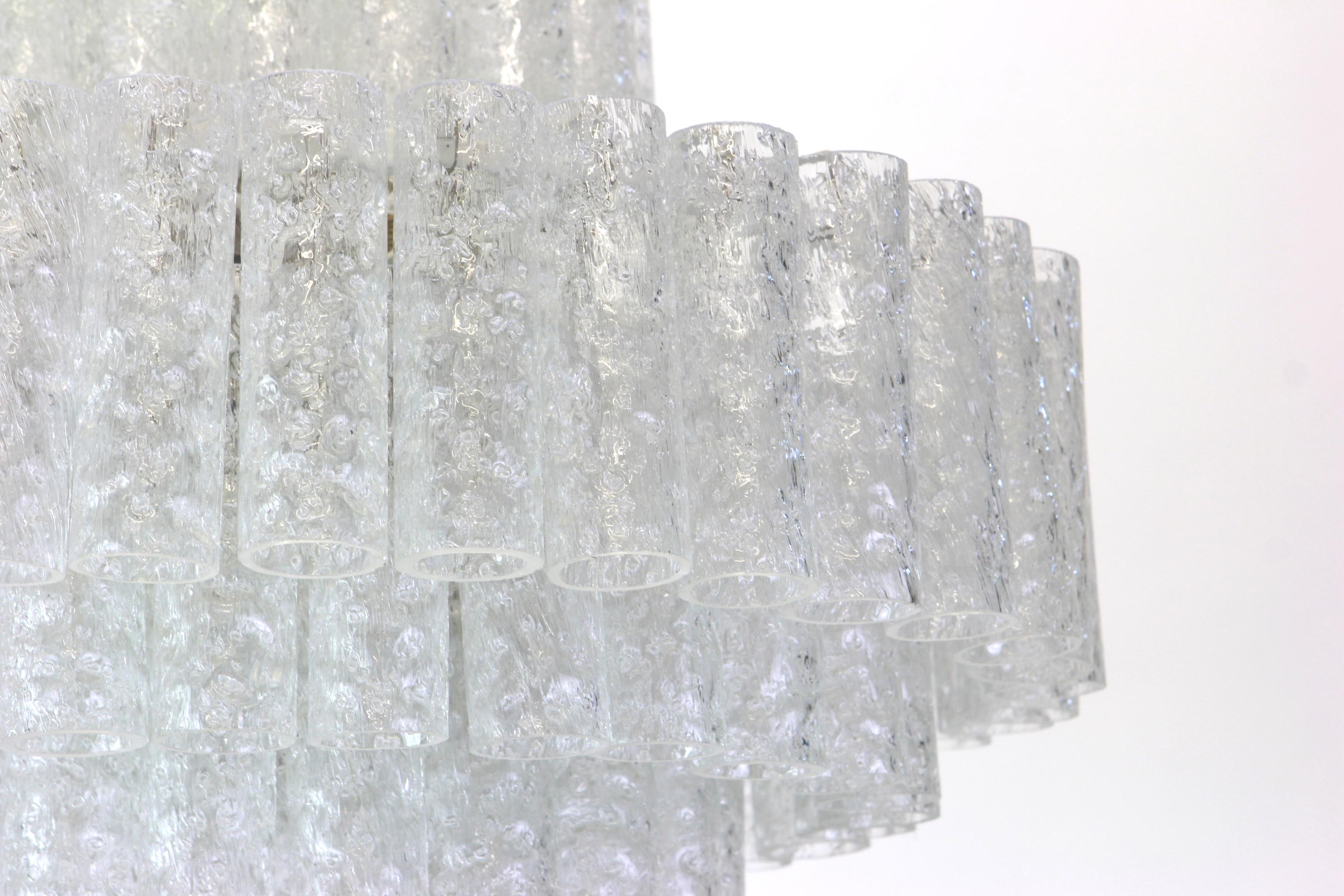 Mid-Century Modern Large Murano Glass Tubes Chandelier by Doria, Germany, 1960s