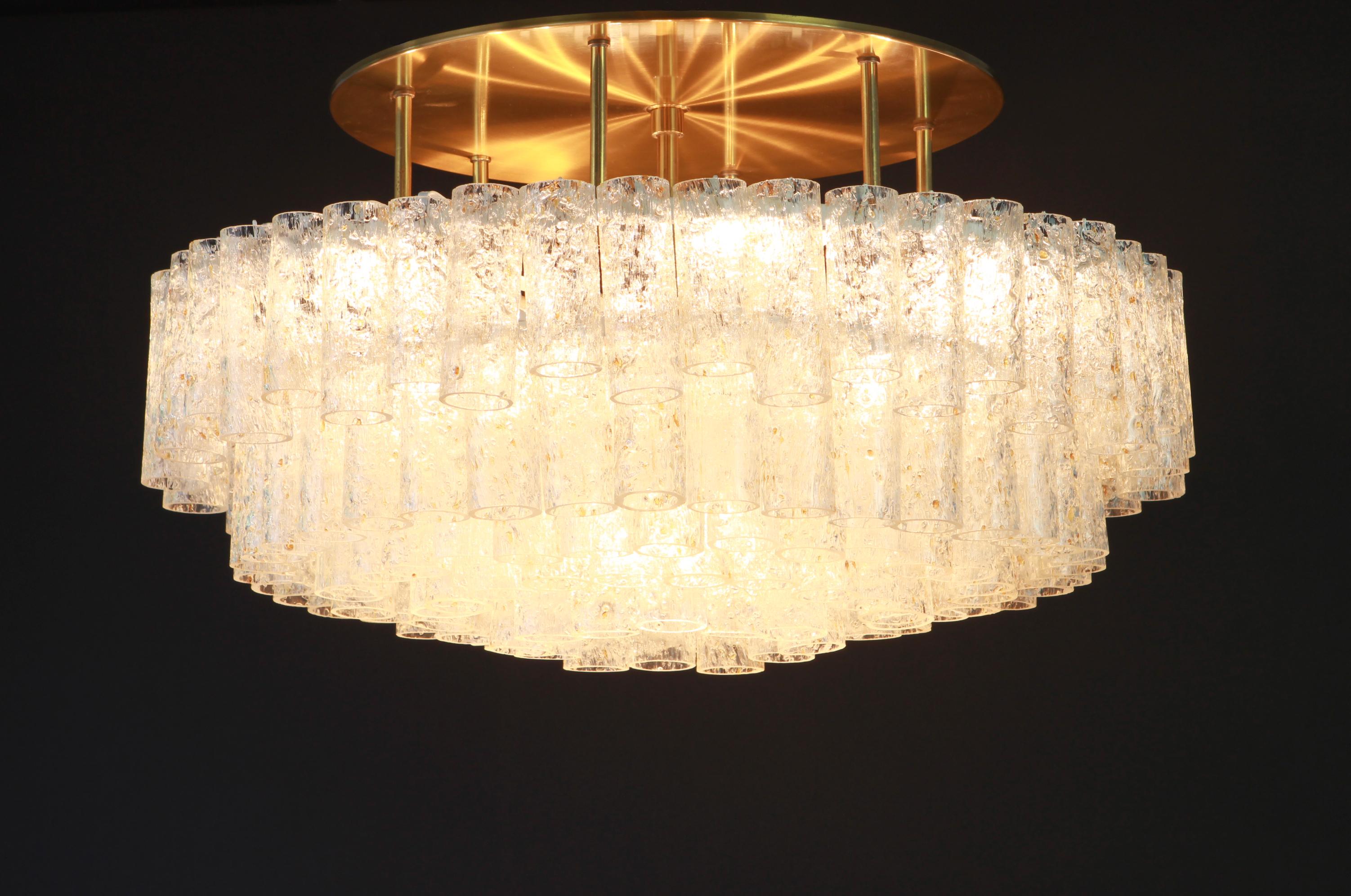 Mid-Century Modern Large Murano Glass Tubes Chandelier by Doria, Germany, 1960s