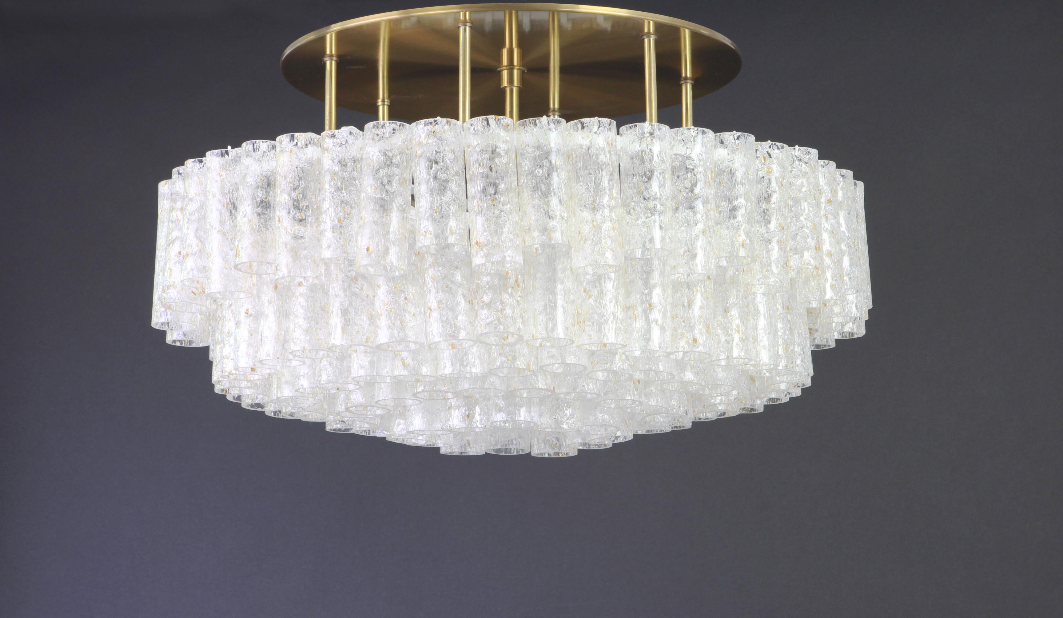 Large Murano Glass Tubes Chandelier by Doria, Germany, 1960s In Good Condition In Aachen, NRW